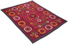 Hand Embroidered Vintage Silk Uzbek Suzani Runner | 190 x 149 cm | 6'3" x 4'11" - Najaf Rugs & Textile