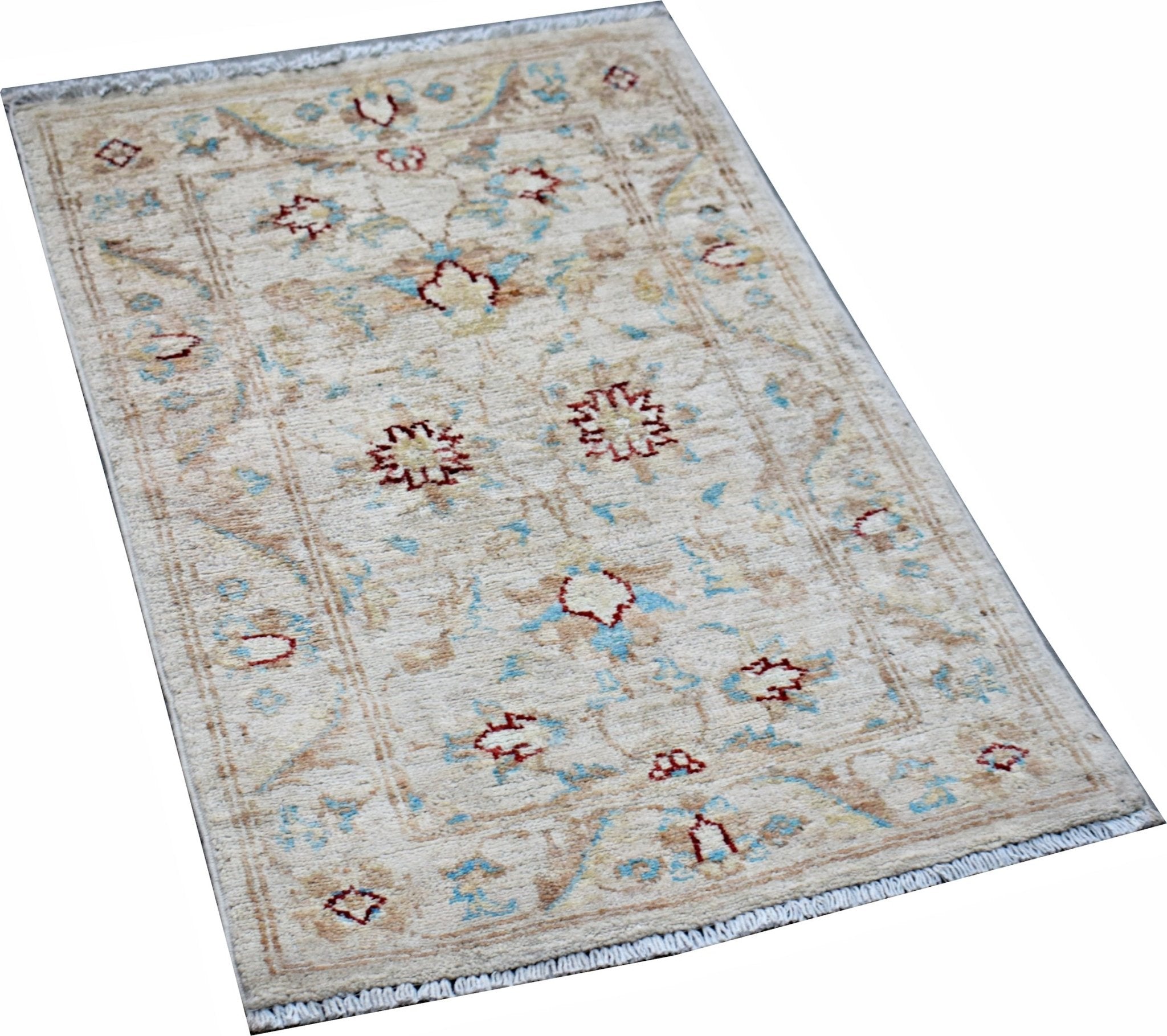 Handmade Mini Afghan Chobi Rug | 85 x 56 cm | 2'10" x 1'10" - Najaf Rugs & Textile