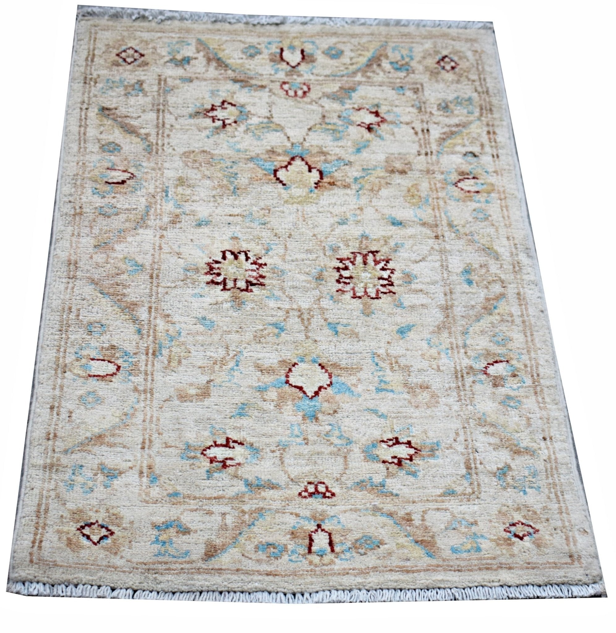 Handmade Mini Afghan Chobi Rug | 85 x 56 cm | 2'10" x 1'10" - Najaf Rugs & Textile