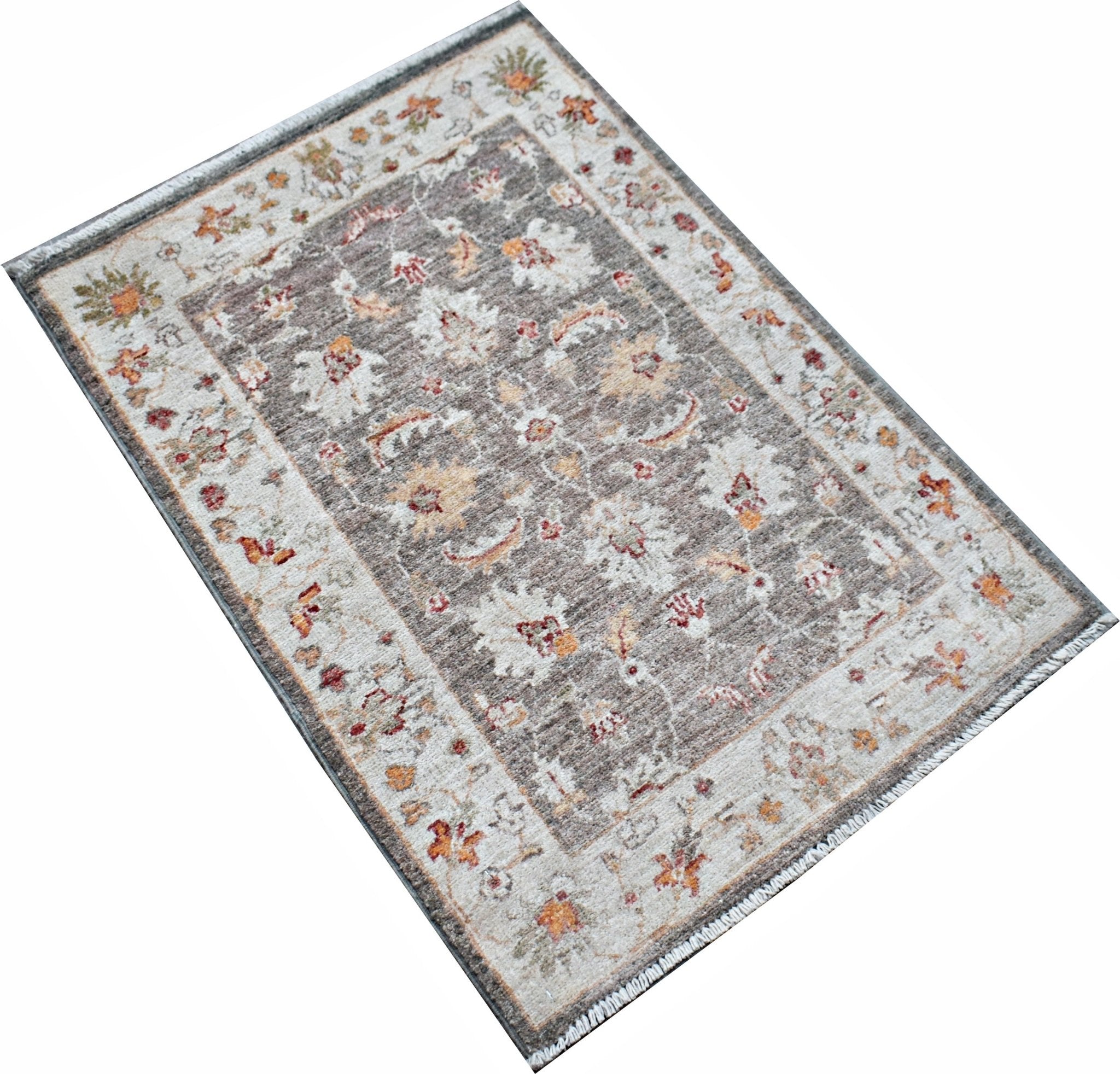 Handmade Mini Afghan Chobi Rug | 89 x 63 cm | 2'11" x 2'1" - Najaf Rugs & Textile