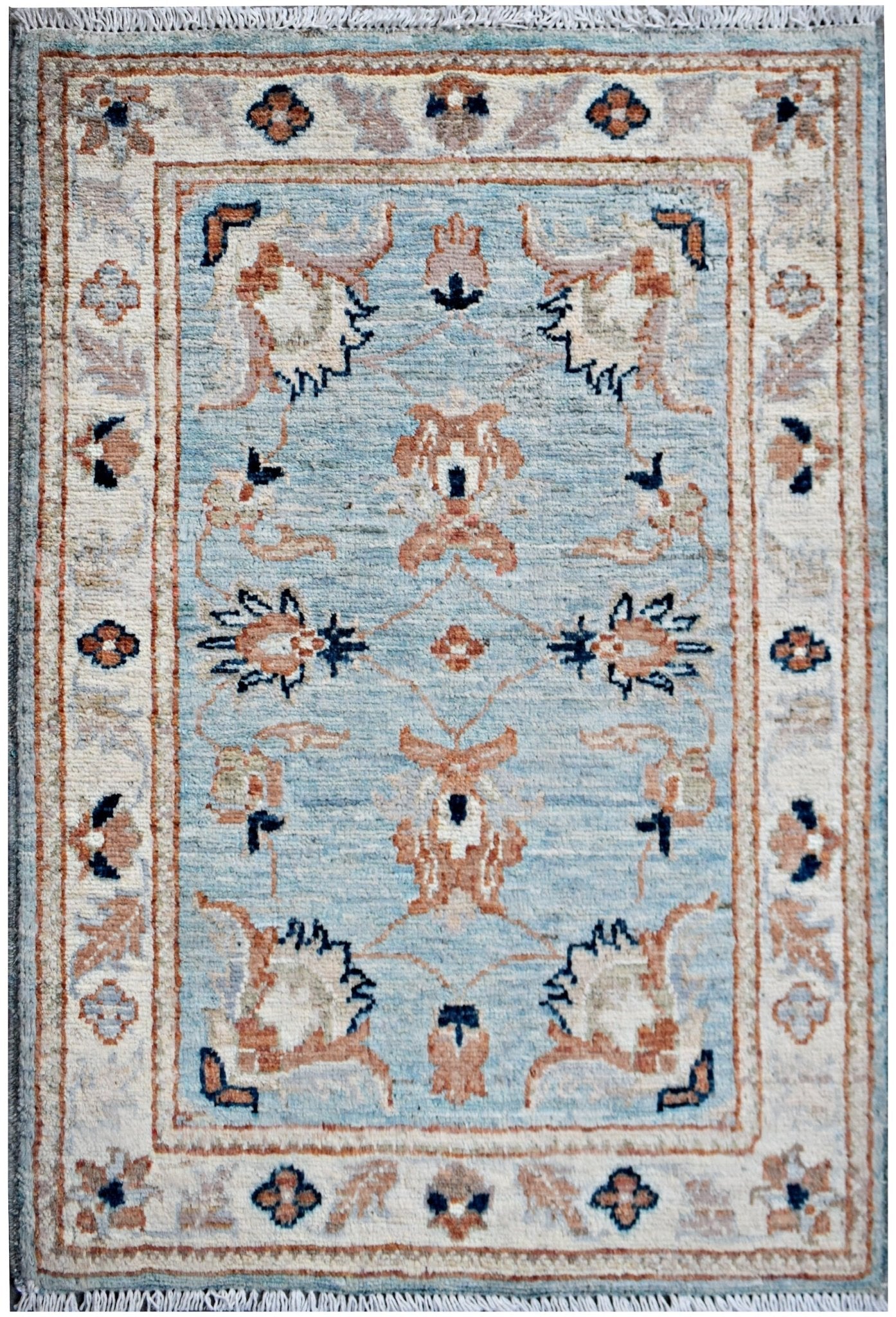 Handmade Mini Afghan Chobi Rug | 89 x 65 cm | 2'11" x 2'2" - Najaf Rugs & Textile