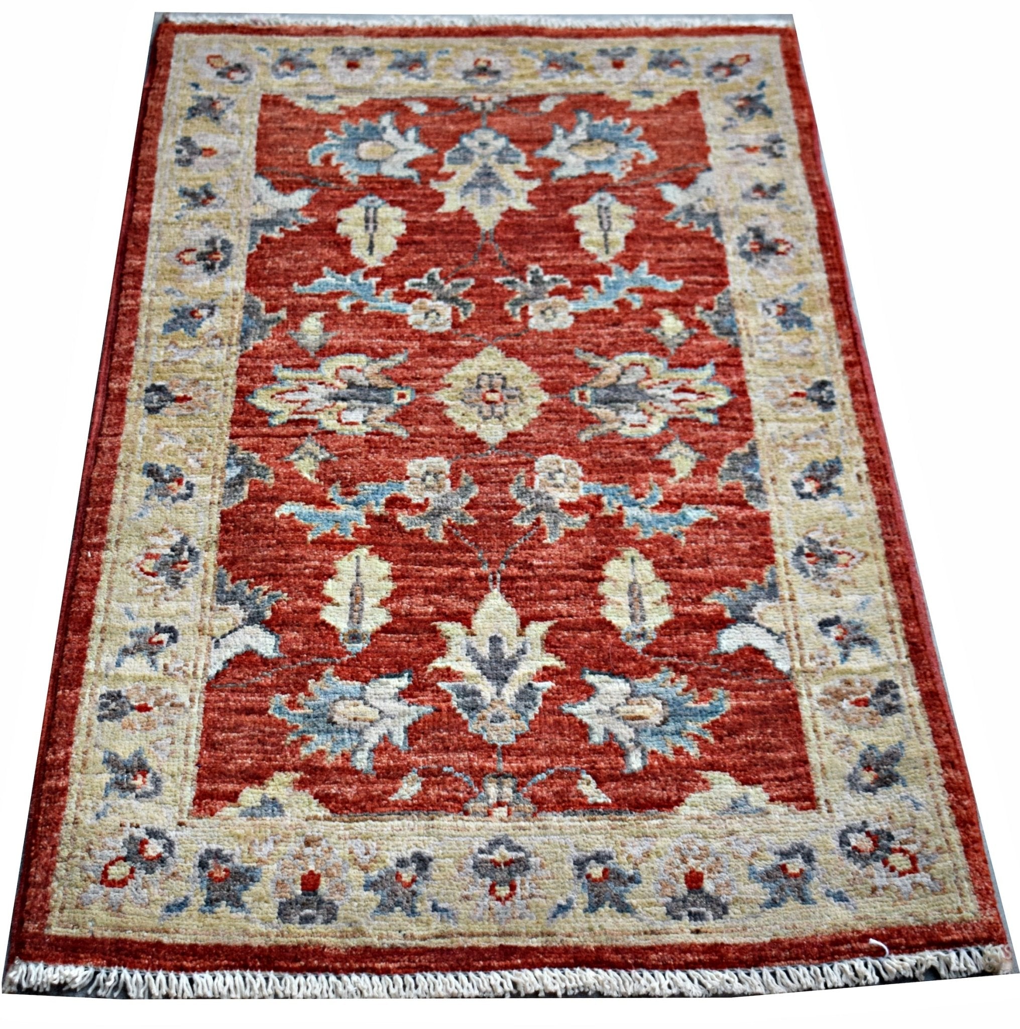 Handmade Mini Afghan Chobi Rug | 90 x 61 cm | 3' x 2' - Najaf Rugs & Textile