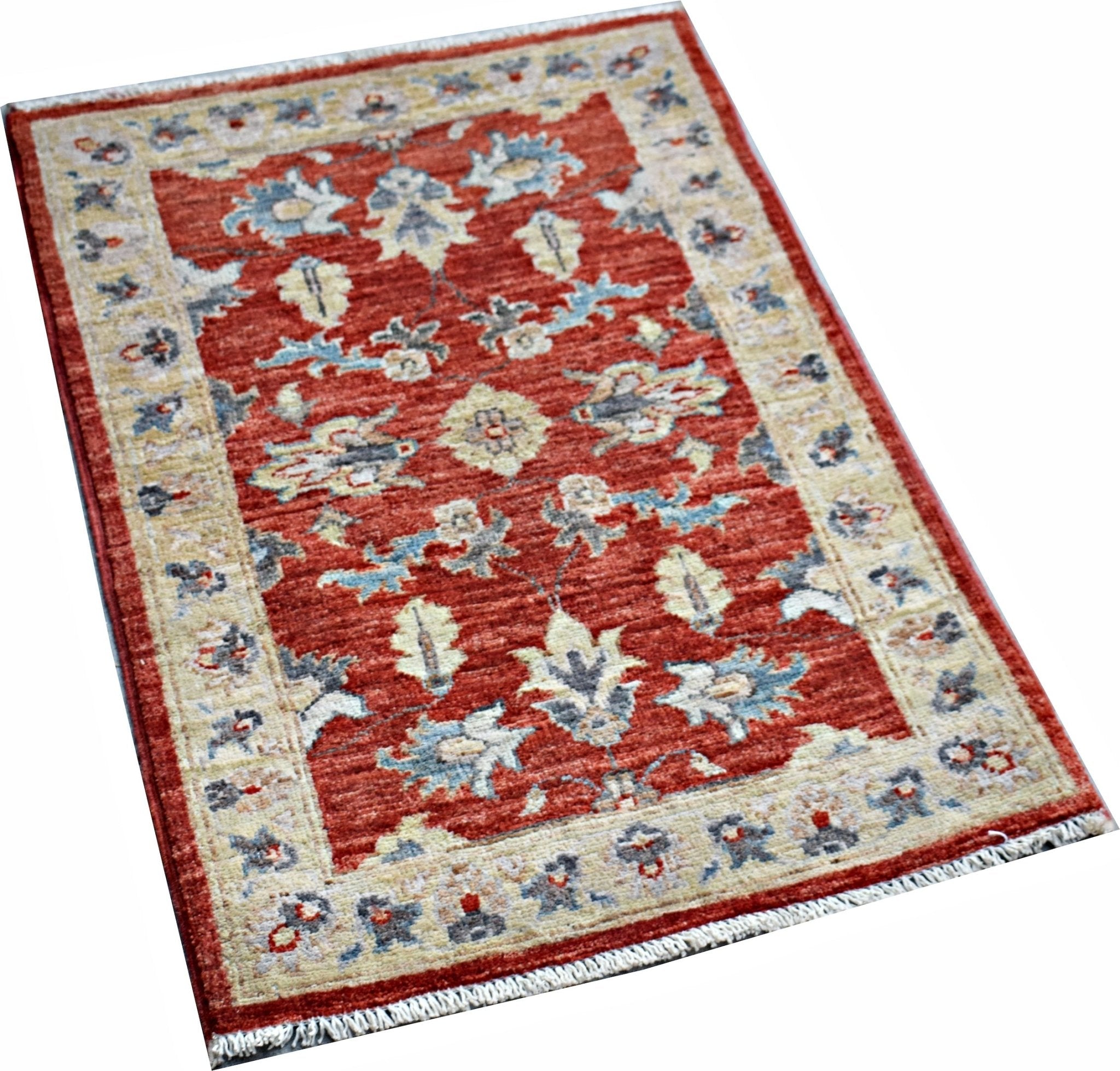 Handmade Mini Afghan Chobi Rug | 90 x 61 cm | 3' x 2' - Najaf Rugs & Textile