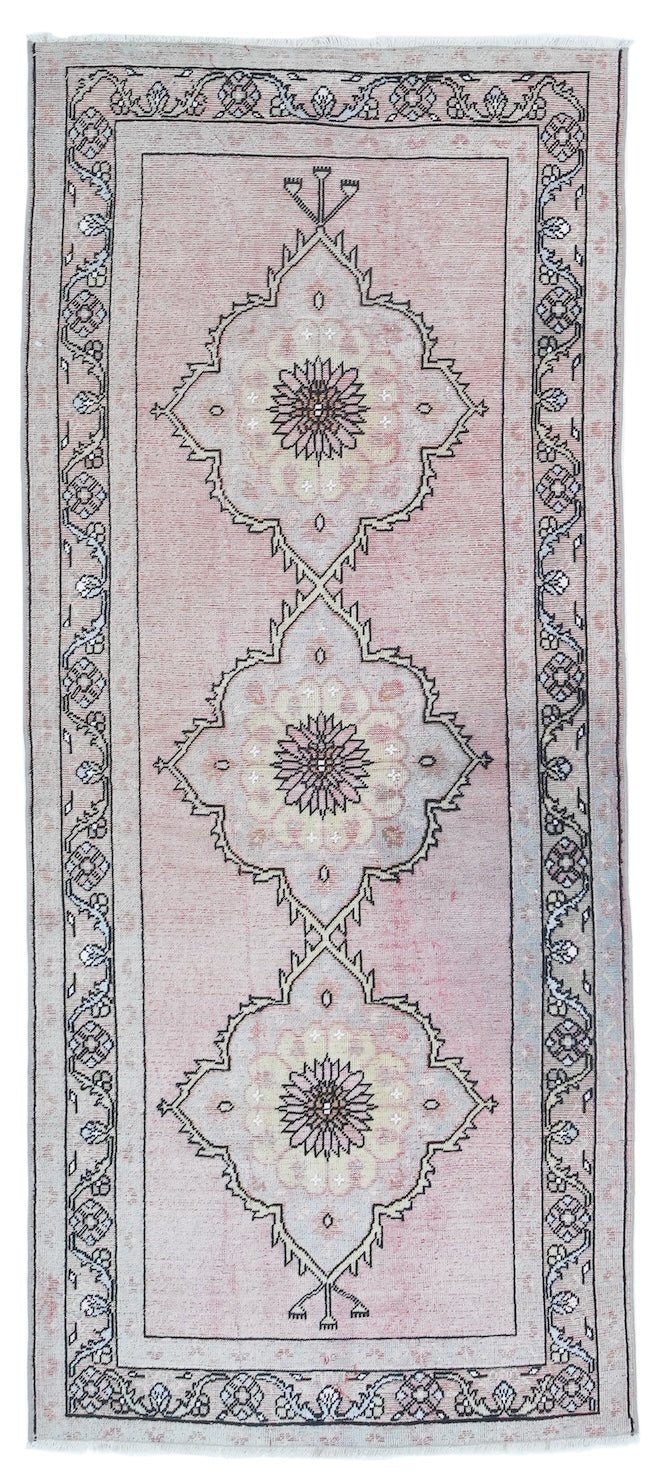 Handmade Vintage Turkish Anatolian Hallway Runner | 315 x 135 cm | 10'3" x 4'4" - Najaf Rugs