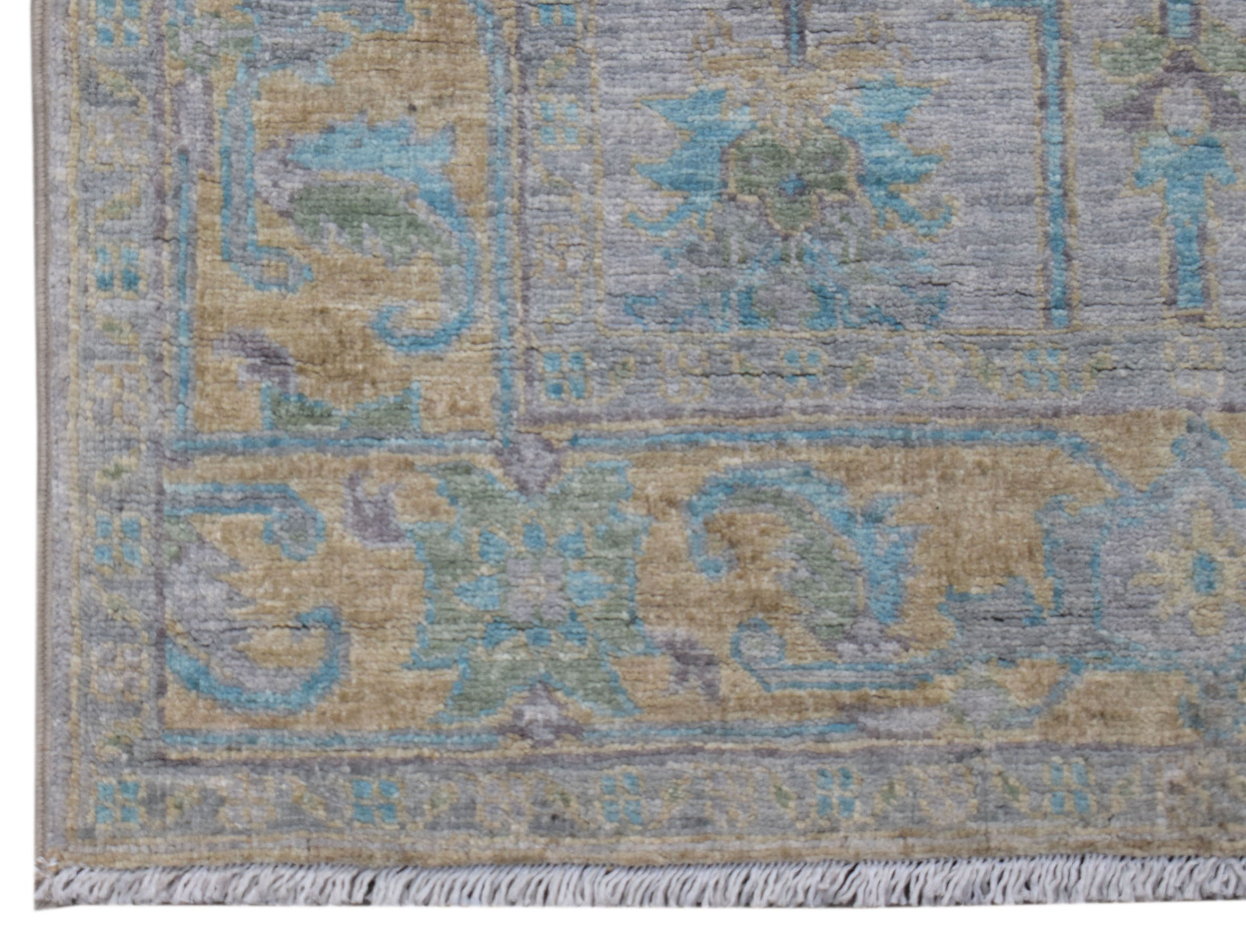 Handwoven Transitional Oushak Hallway Runner | 350 x 77 cm | 11'5" x 2'6"