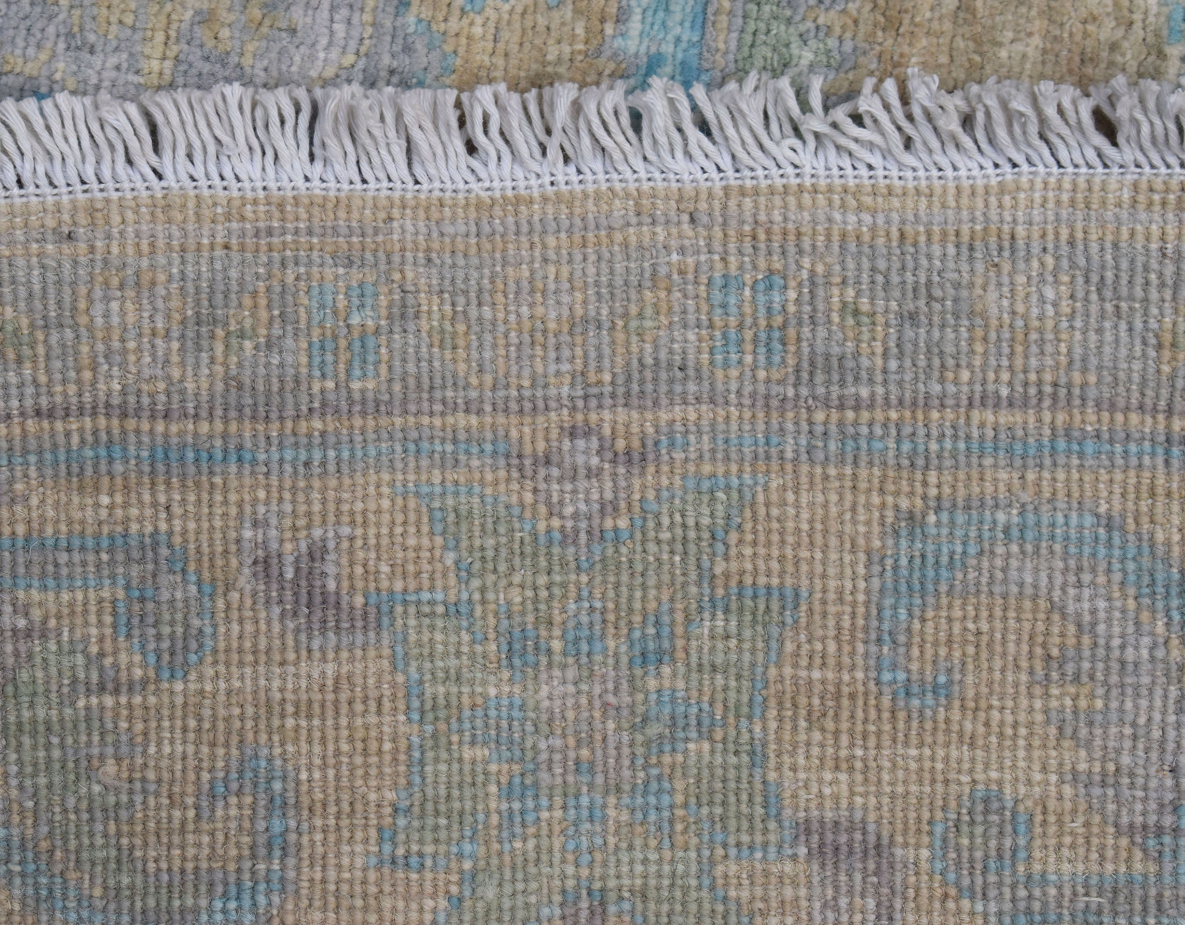 Handwoven Transitional Oushak Hallway Runner | 350 x 77 cm | 11'5" x 2'6"