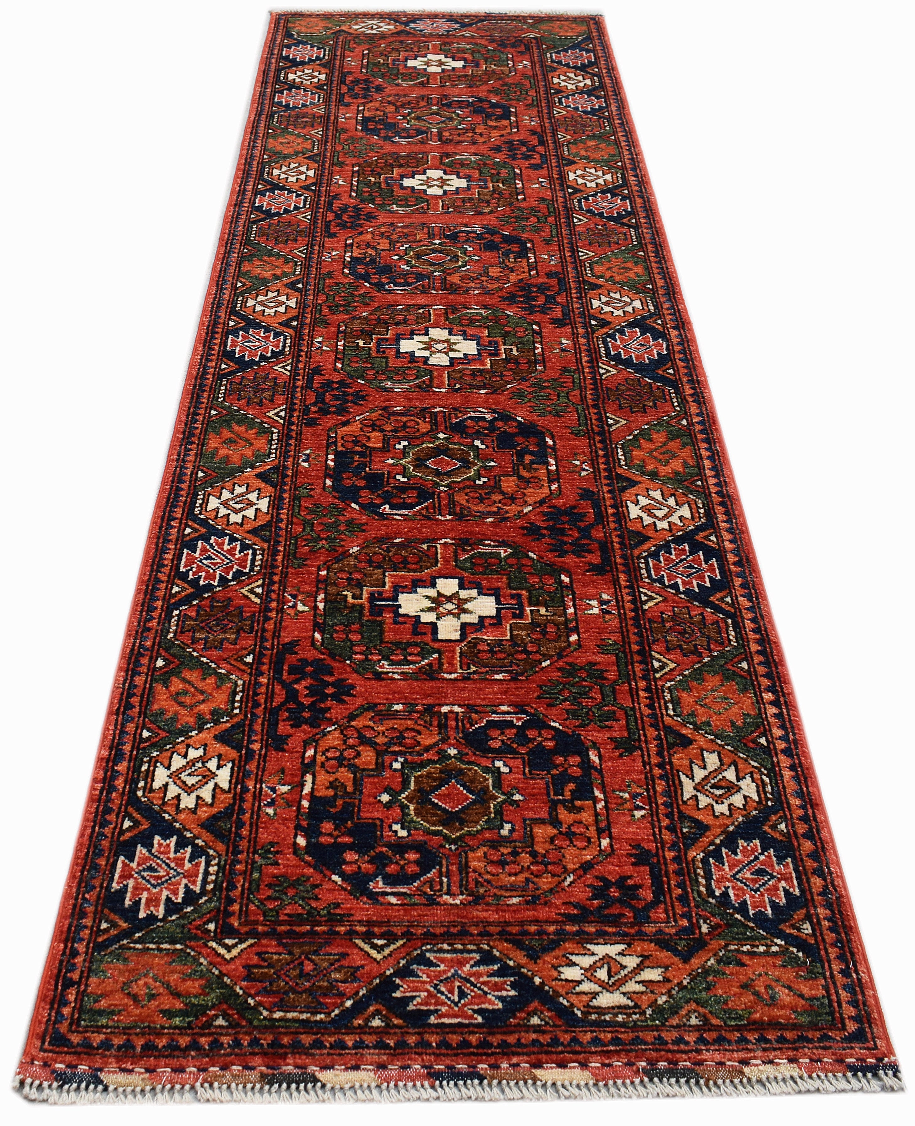 Handwoven Afghan Chobi Hallway Runner | 275 x 87 cm | 9'10" x 2'10"