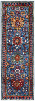 Handknotted Afghan Chobi Hallway Runner | 234 x 81 cm | 7'8" x 2'8" - Najaf Rugs & Textile