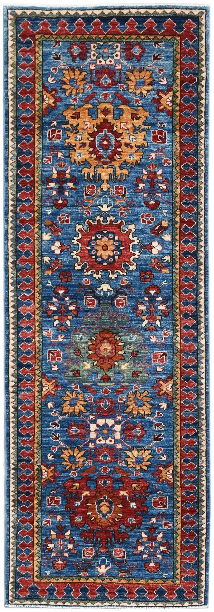 Handknotted Afghan Chobi Hallway Runner | 234 x 81 cm | 7'8" x 2'8" - Najaf Rugs & Textile