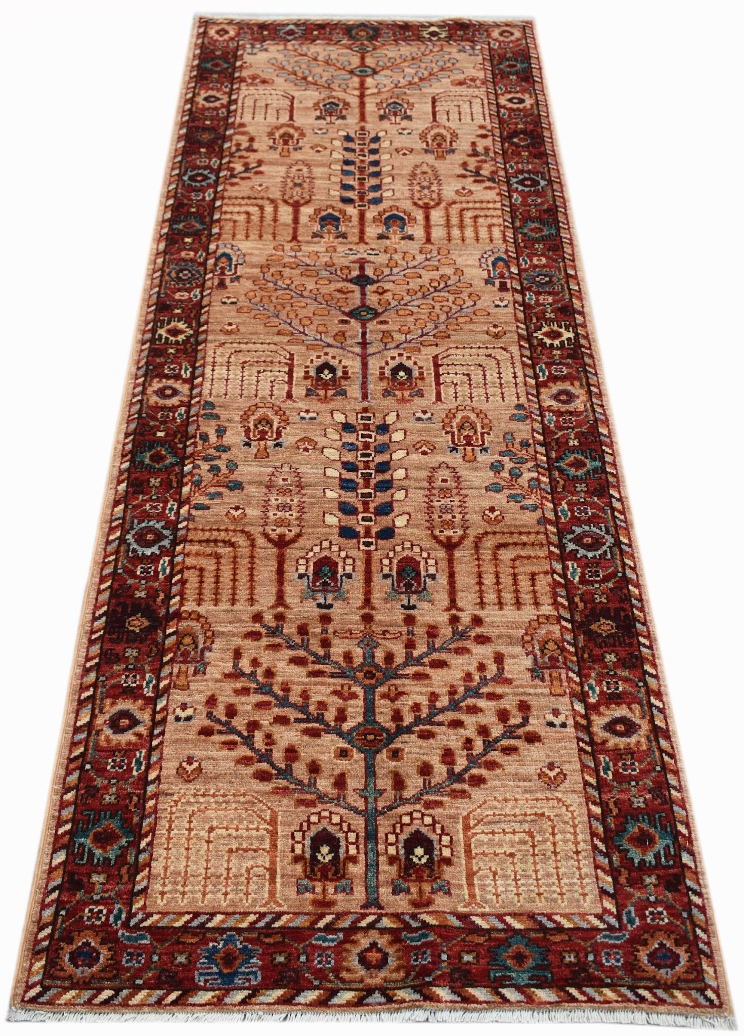 Handknotted Afghan Chobi Hallway Runner | 244 x 82 cm | 8' x 2'9" - Najaf Rugs & Textile