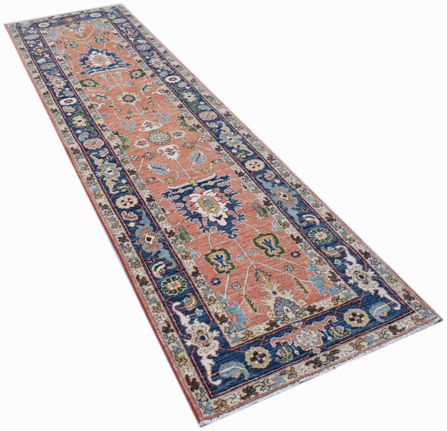 Handknotted Afghan Chobi Hallway Runner | 292 x 79 cm | 9'7" x 2'7" - Najaf Rugs & Textile