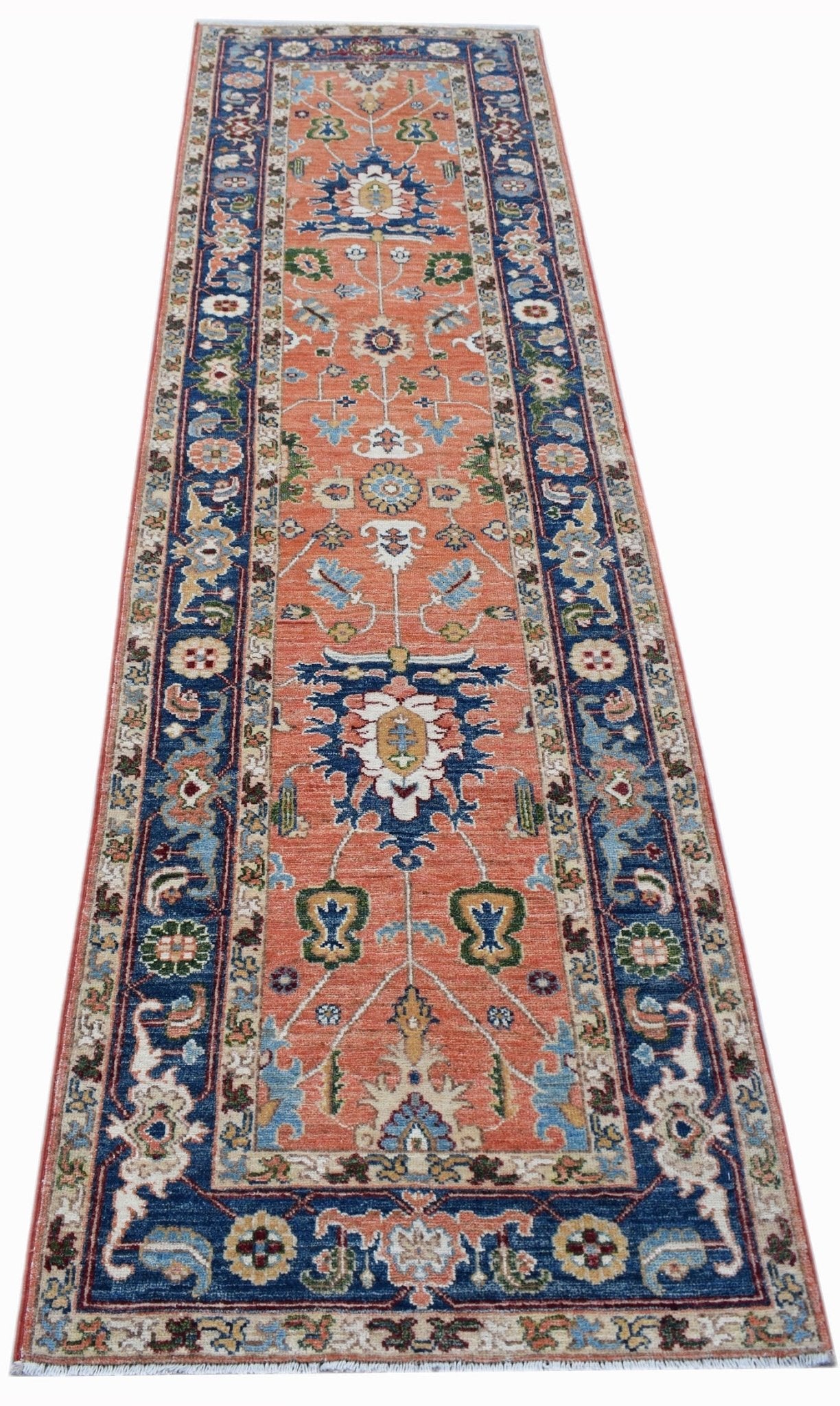 Handknotted Afghan Chobi Hallway Runner | 292 x 79 cm | 9'7" x 2'7" - Najaf Rugs & Textile