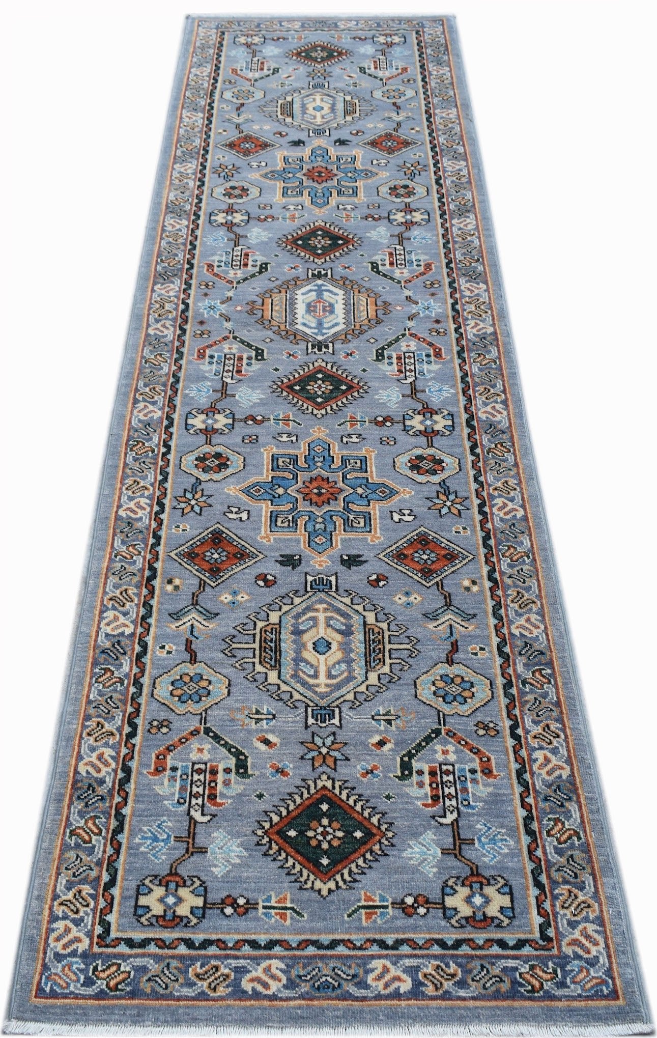 Handknotted Afghan Chobi Hallway Runner | 296 x 79 cm | 9'9" x 2'7" - Najaf Rugs & Textile