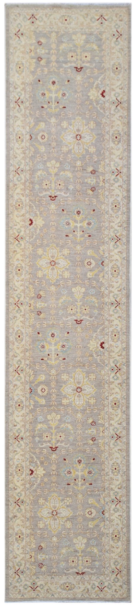 Handknotted Afghan Chobi Hallway Runner | 353 x 74 cm | 11'7" x 2'5" - Najaf Rugs & Textile