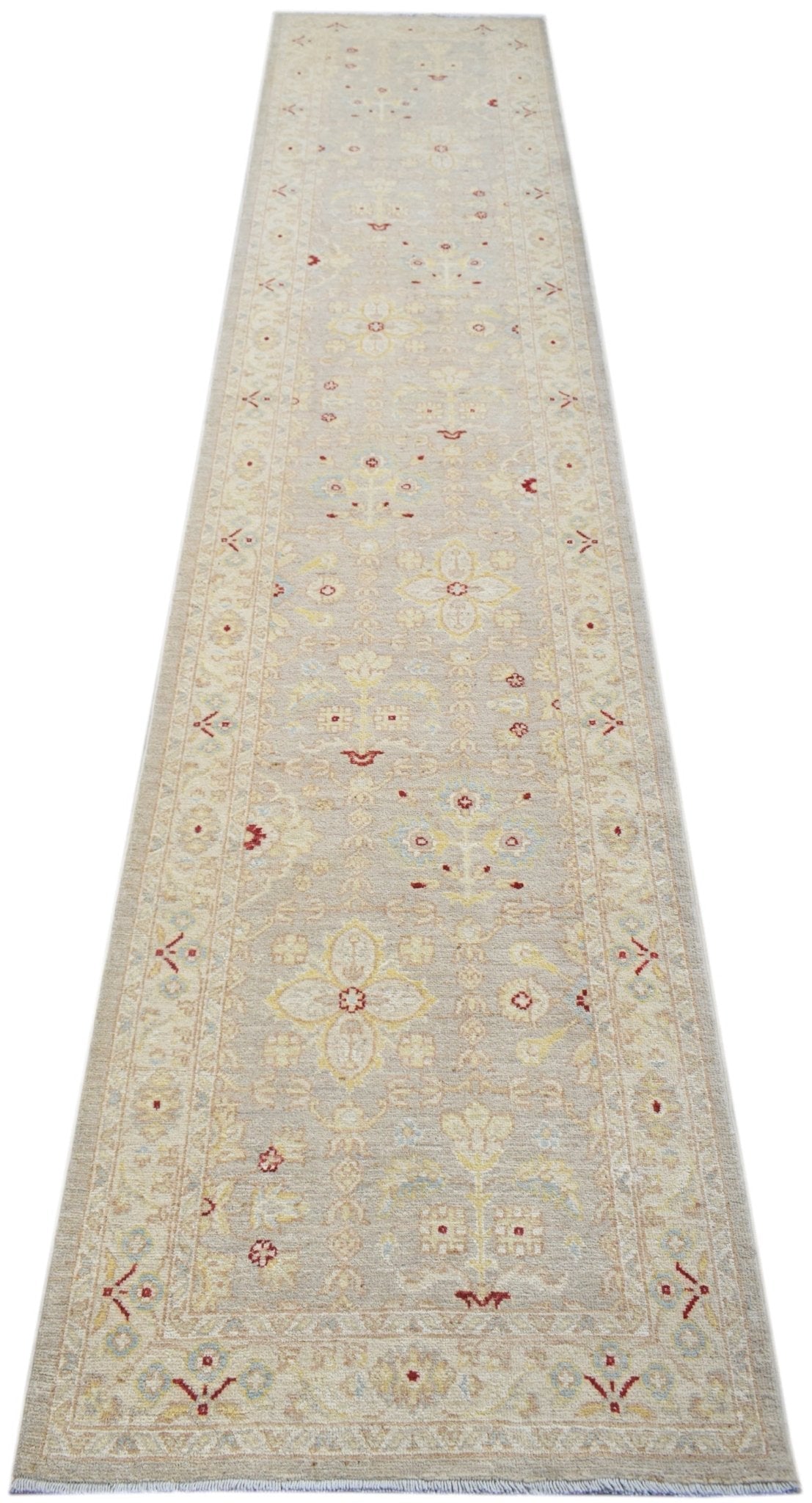 Handknotted Afghan Chobi Hallway Runner | 354 x 74 cm | 11'7" x 2'5" - Najaf Rugs & Textile