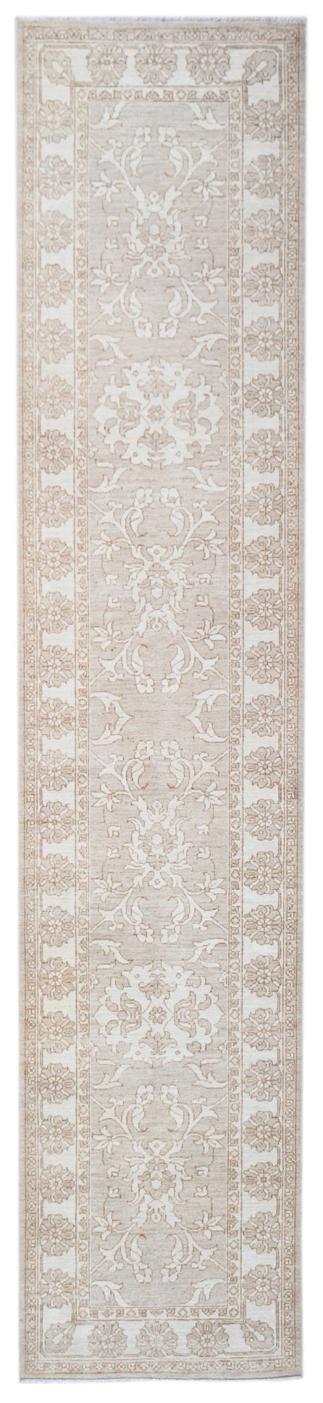 Handknotted Afghan Chobi Hallway Runner | 356 x 80 cm | 11'8" x 2'8" - Najaf Rugs & Textile