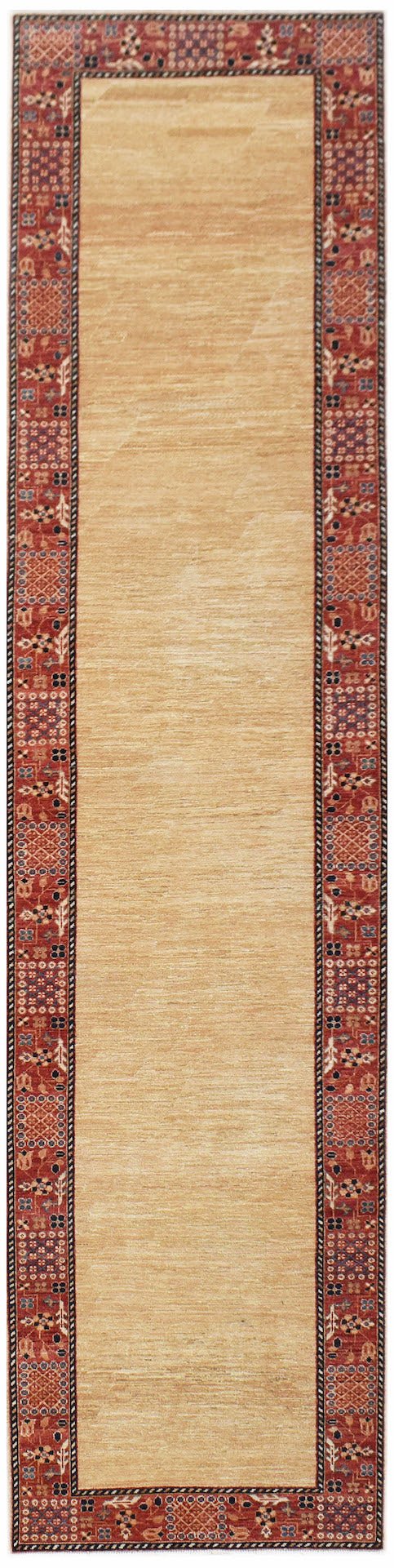 Handknotted Afghan Chobi Hallway Runner | 386 x 90 cm | 12'8" x 3' - Najaf Rugs & Textile