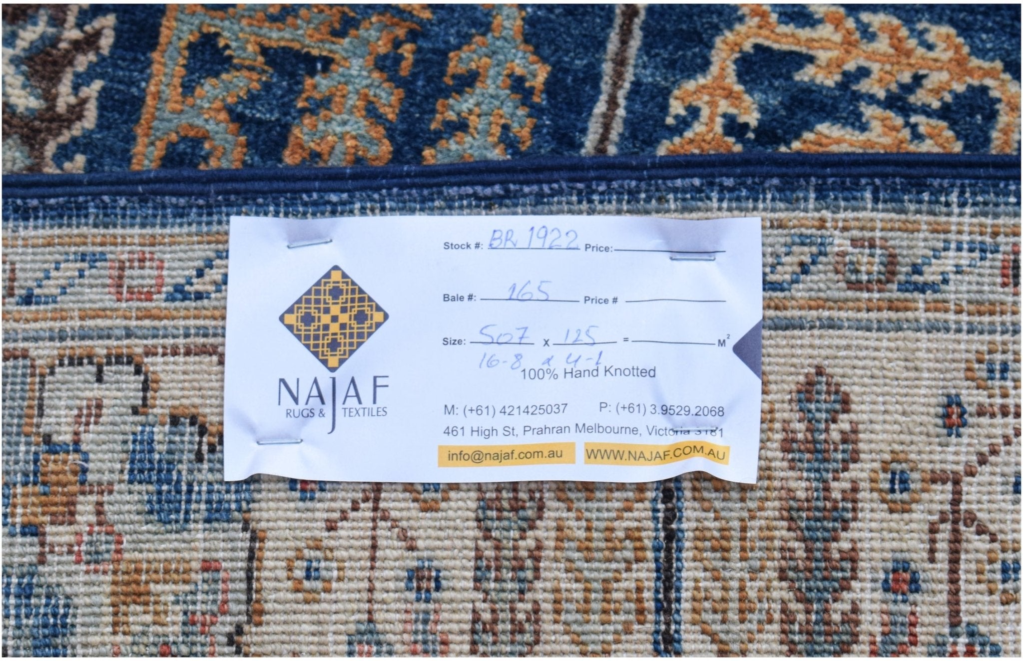 Handknotted Afghan Chobi Hallway Runner | 507 x 125 cm | 16'8" x 4'1" - Najaf Rugs & Textile