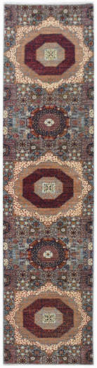 Handknotted Mamluk Chobi Hallway Runner | 368 x 79 cm | 12'1" x 2'7" - Najaf Rugs & Textile