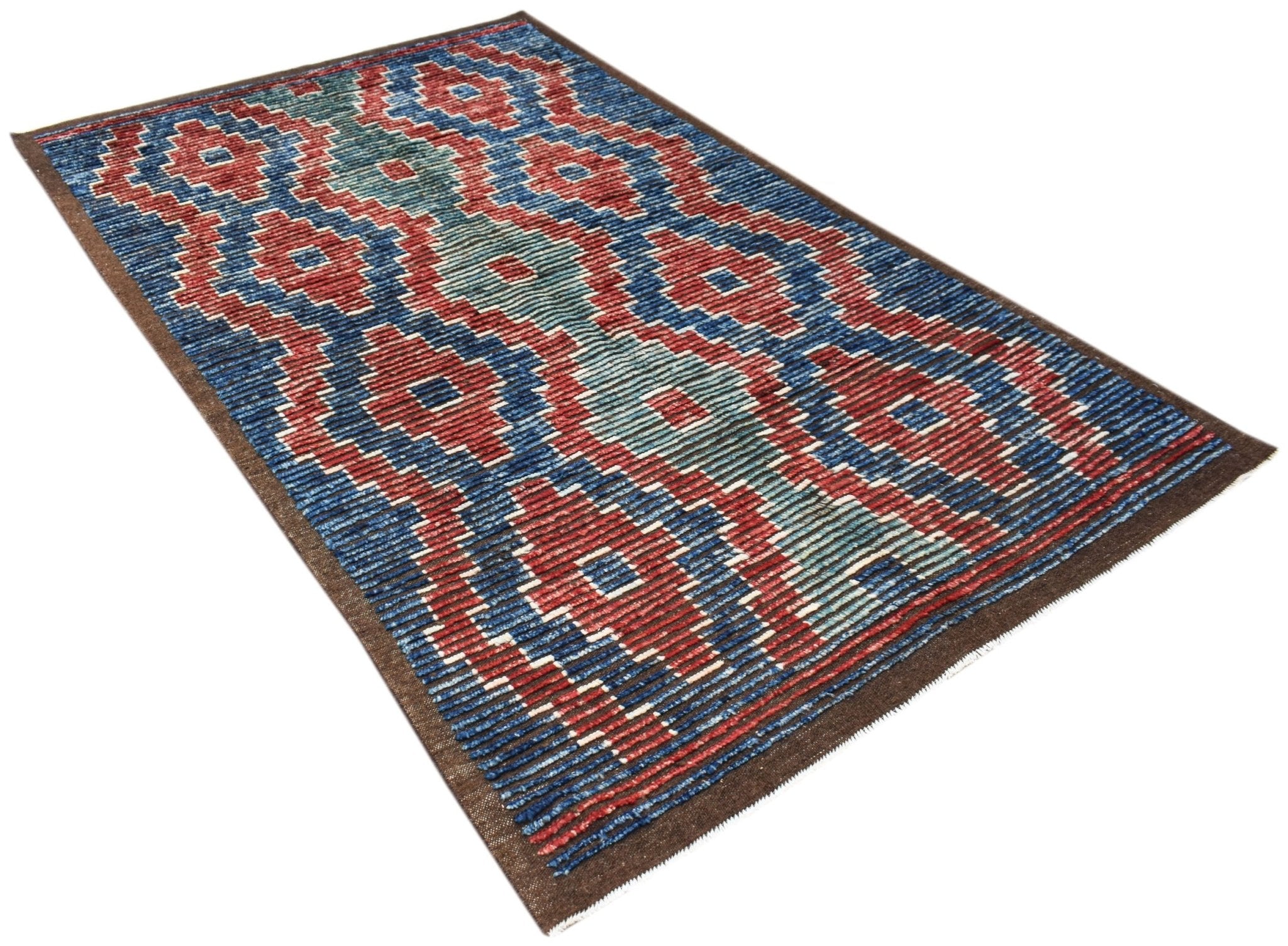 Handknotted Tribal Afghan Berber Rug | 248 x 150 cm | 8'2" x 4'4" - Najaf Rugs & Textile