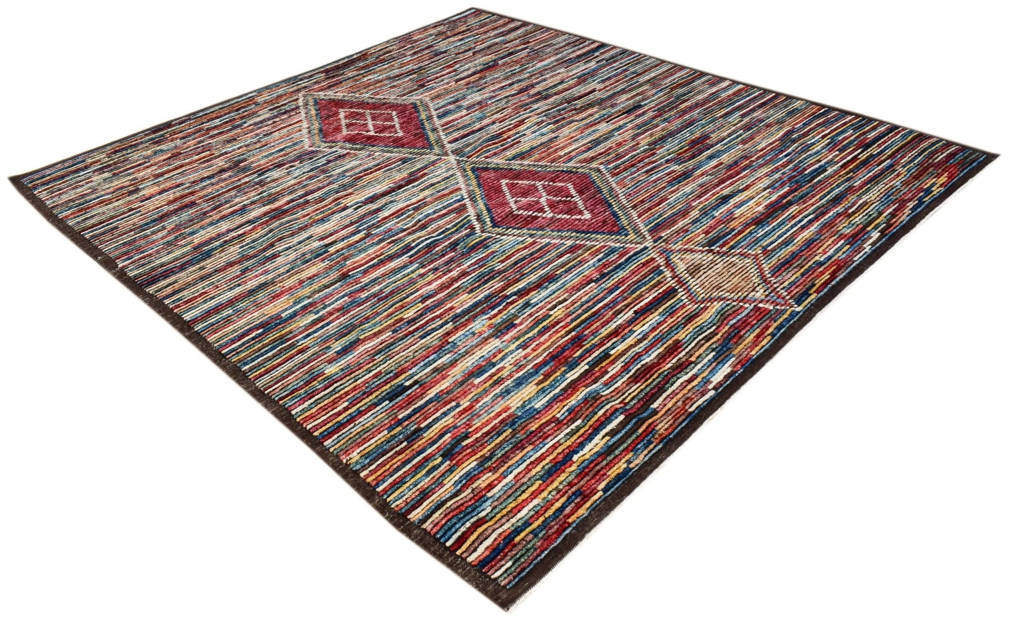 Handknotted Tribal Afghan Berber Rug | 292 x 265 cm | 9'7" x 8'9" - Najaf Rugs & Textile