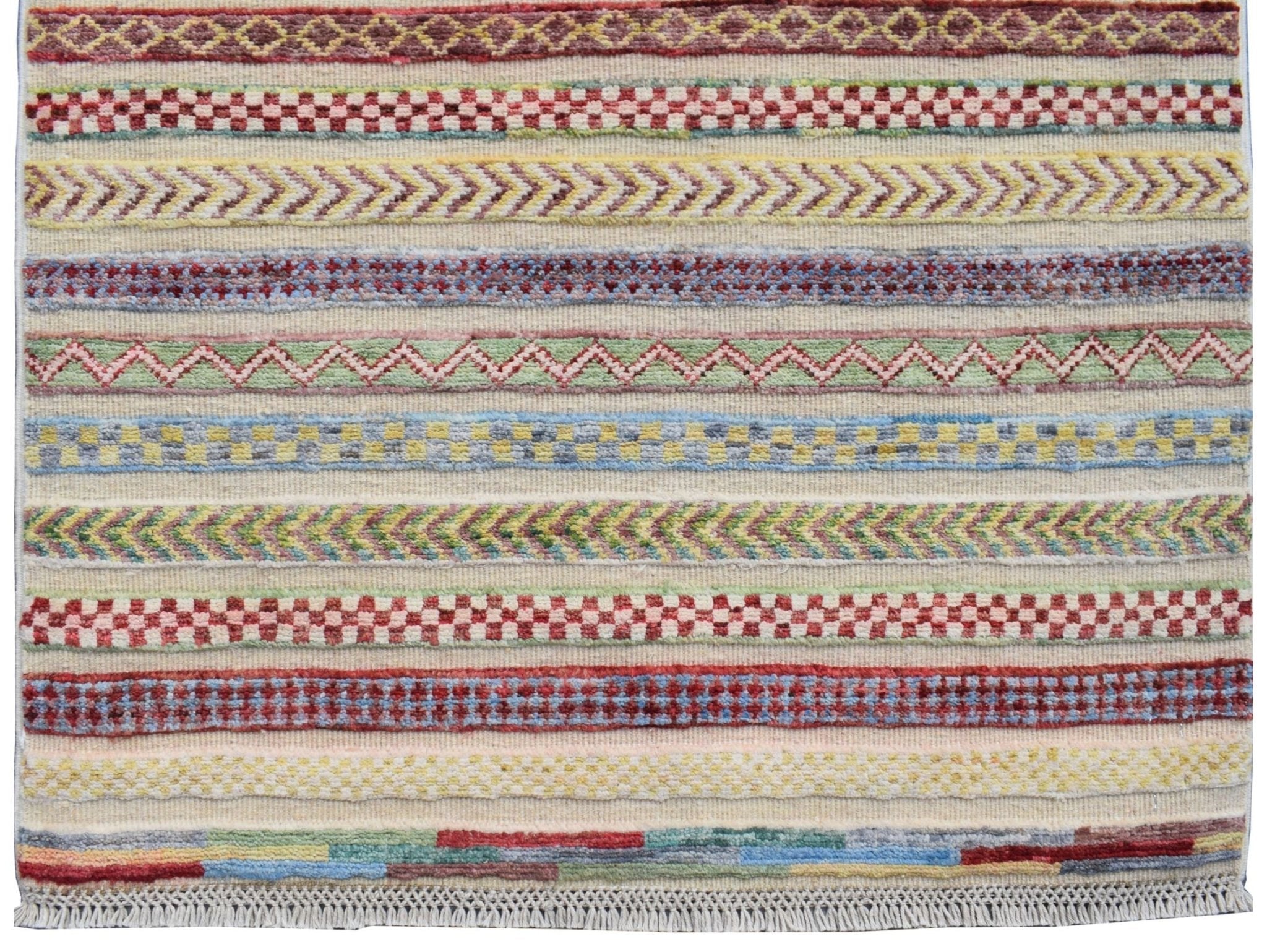 Handmade Afghan Barjasta Hallway Runner | 291 x 74 cm | 9'6" x 2'6" - Najaf Rugs & Textile