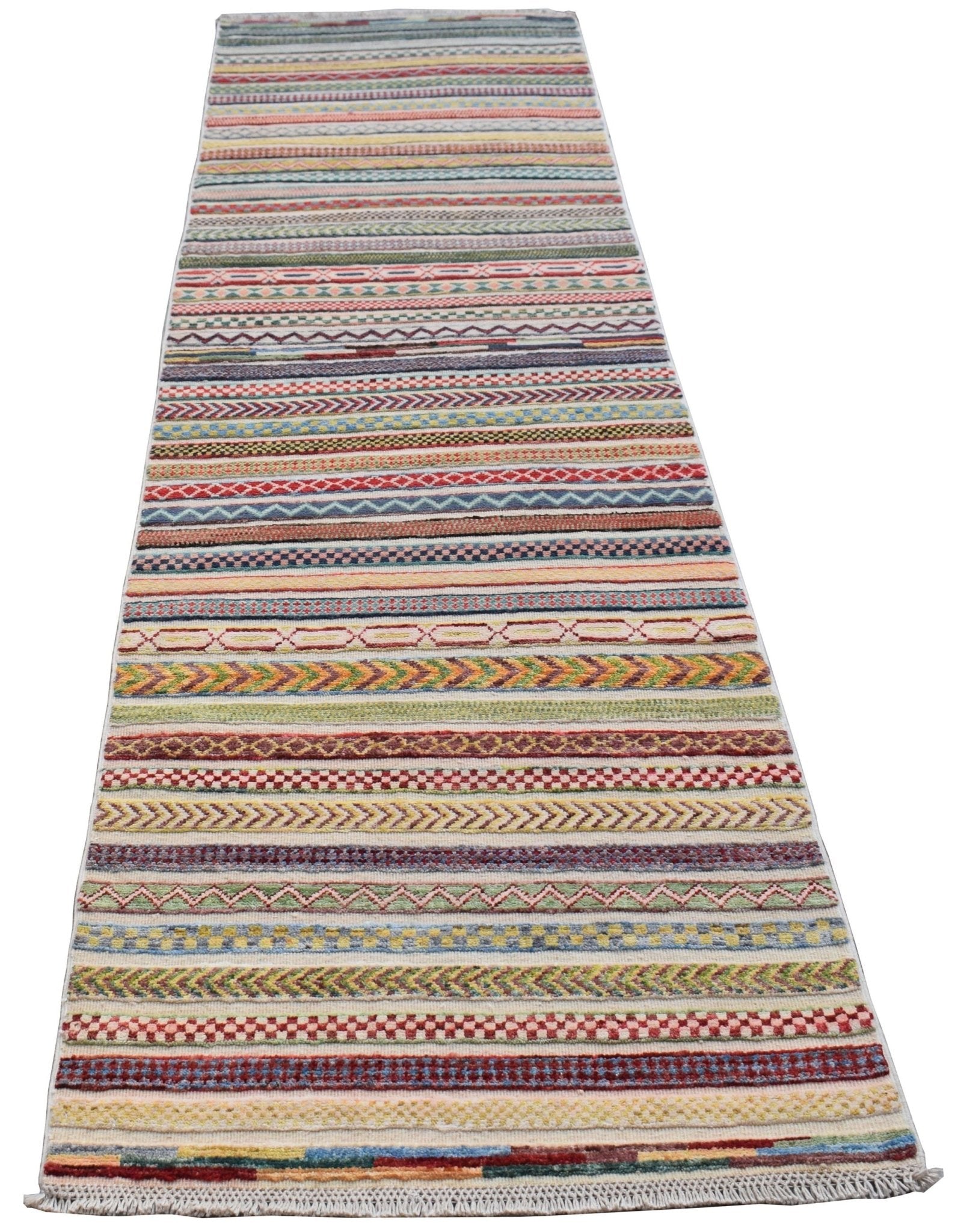 Handmade Afghan Barjasta Hallway Runner | 294 x 75 cm | 9'8" x 2'6" - Najaf Rugs & Textile