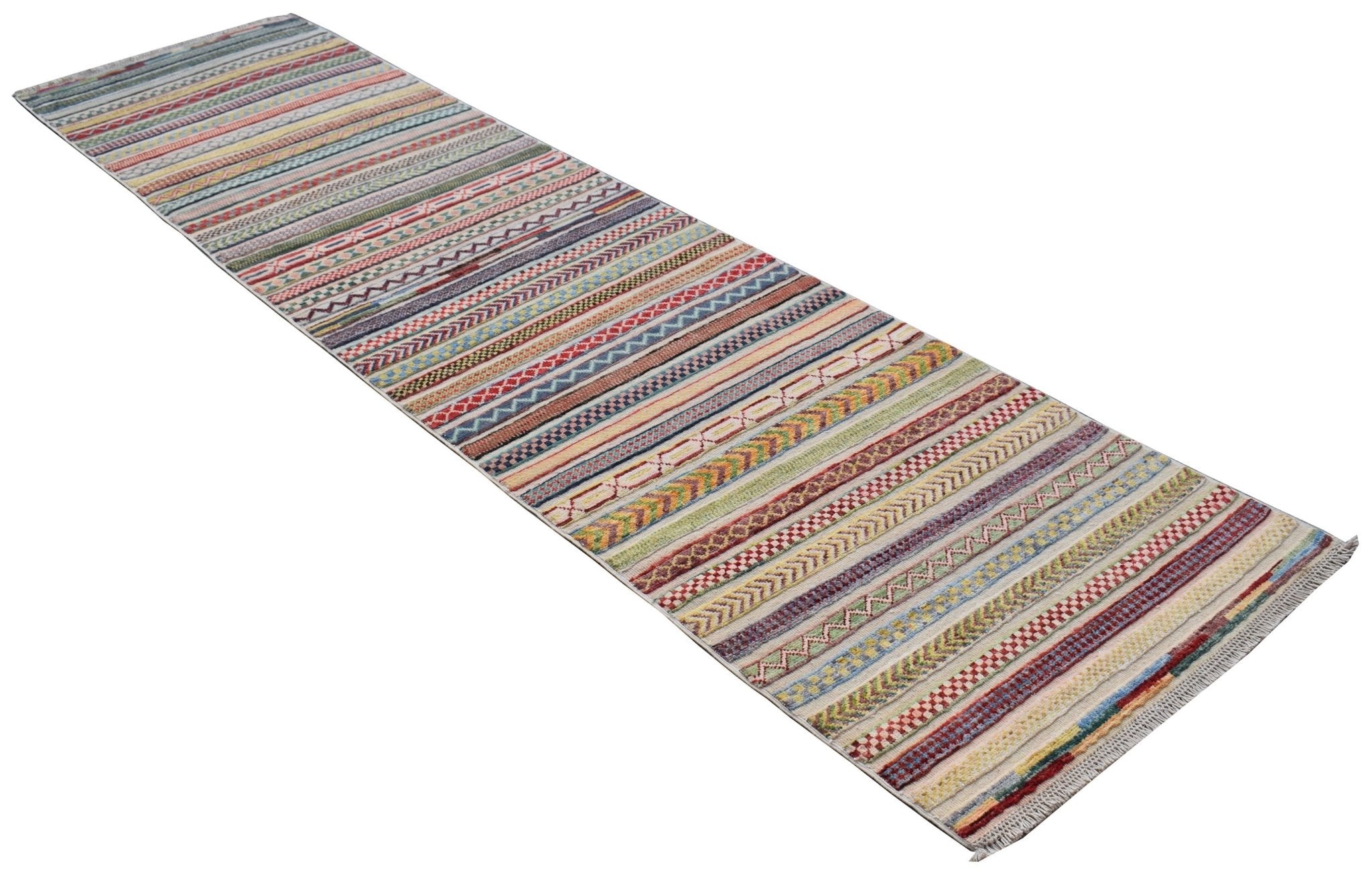 Handmade Afghan Barjasta Hallway Runner | 294 x 75 cm | 9'8" x 2'6" - Najaf Rugs & Textile