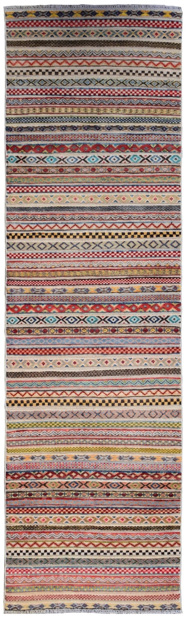 Handmade Afghan Barjasta Hallway Runner | 298 x 84 cm | 9'9" x 2'9" - Najaf Rugs & Textile