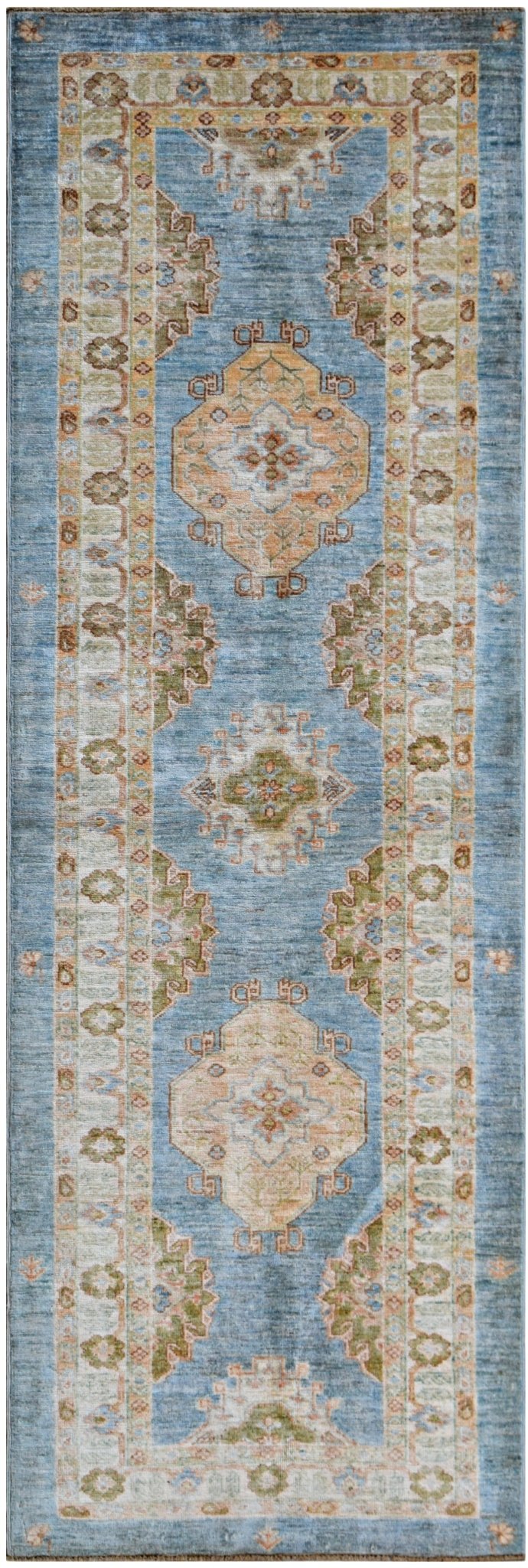 Handmade Afghan Chobi Hallway Runner | 240 x 80 cm | 7'11" x 2'8" - Najaf Rugs & Textile