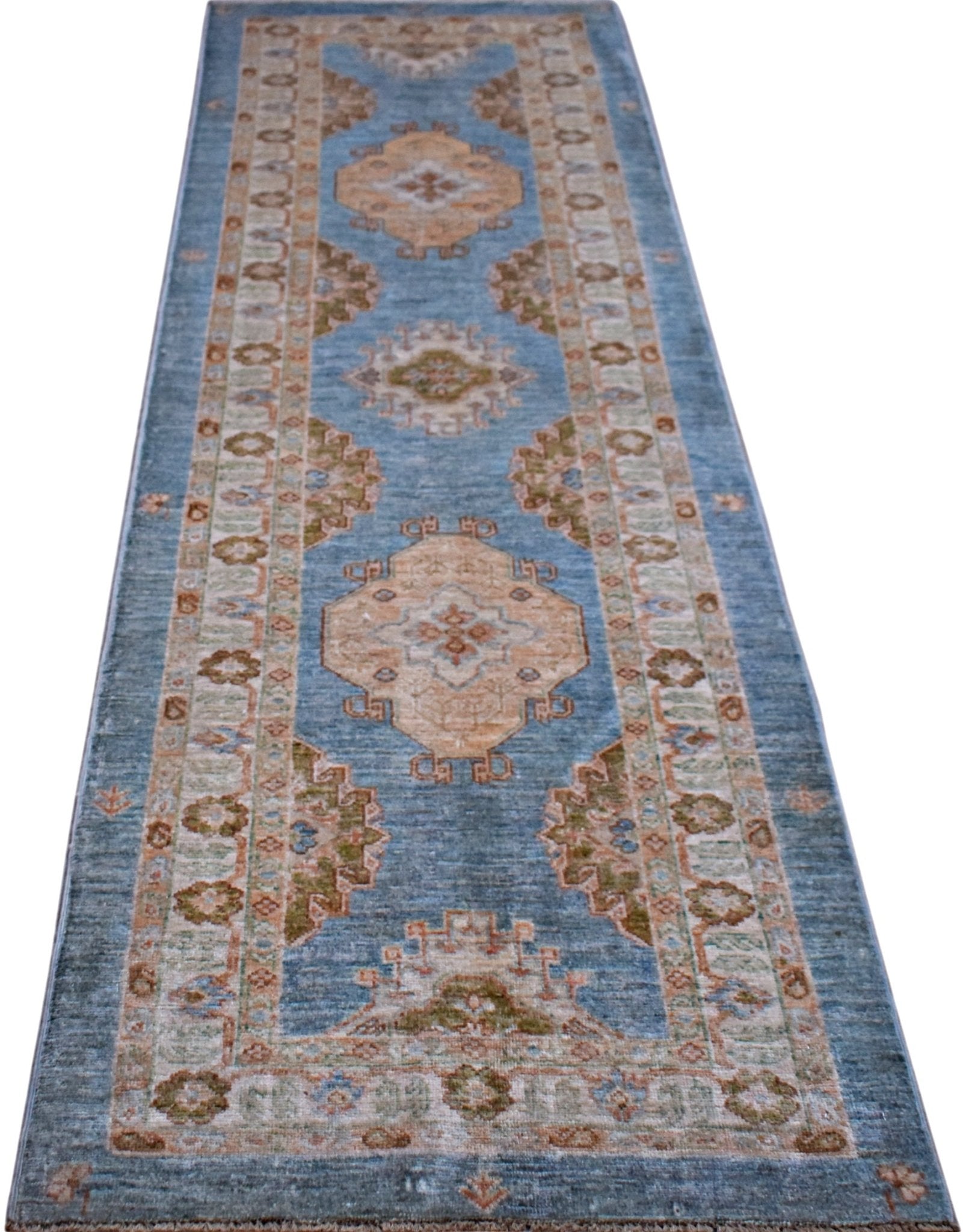 Handmade Afghan Chobi Hallway Runner | 240 x 80 cm | 7'11" x 2'8" - Najaf Rugs & Textile