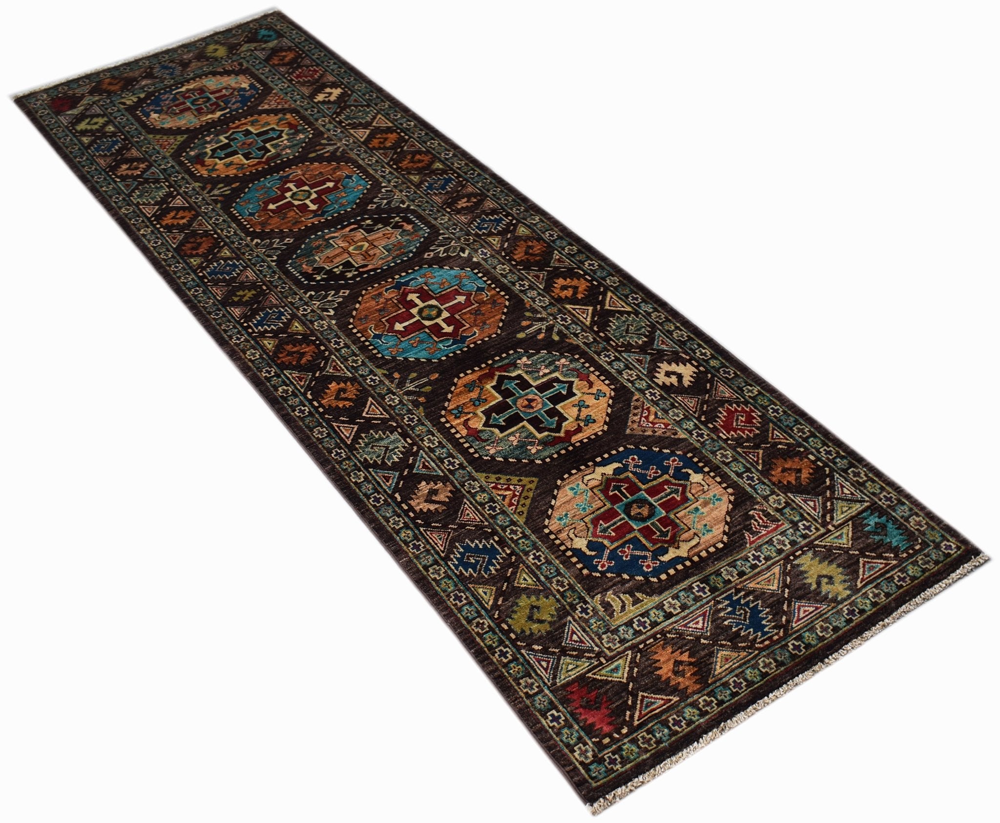 Handmade Afghan Chobi Hallway Runner | 257 x 83 cm | 8'5" x 2'9" - Najaf Rugs & Textile