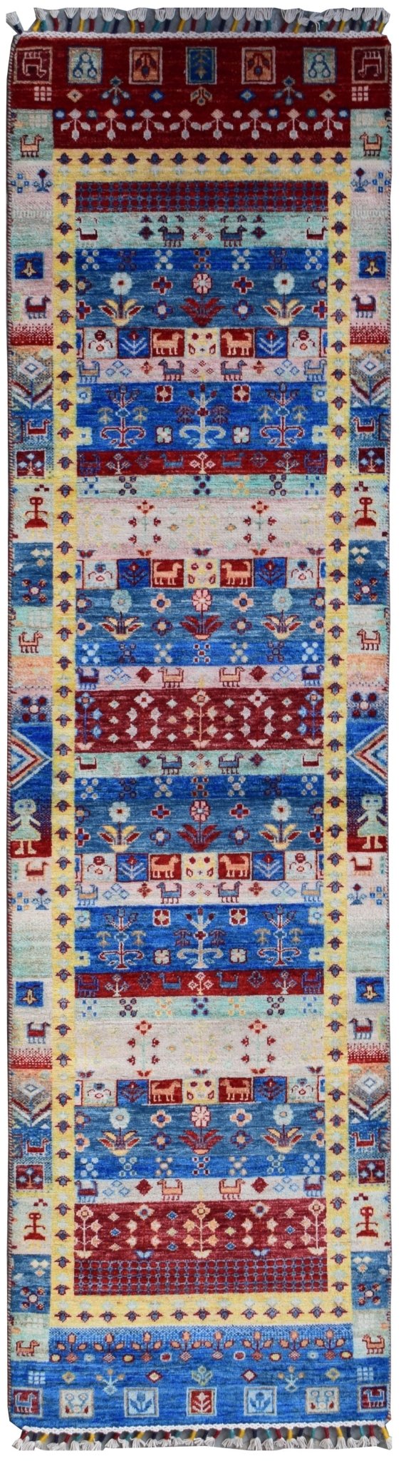 Handmade Afghan Chobi Hallway Runner | 296 x 78 cm | 9'9" x 2'7" - Najaf Rugs & Textile