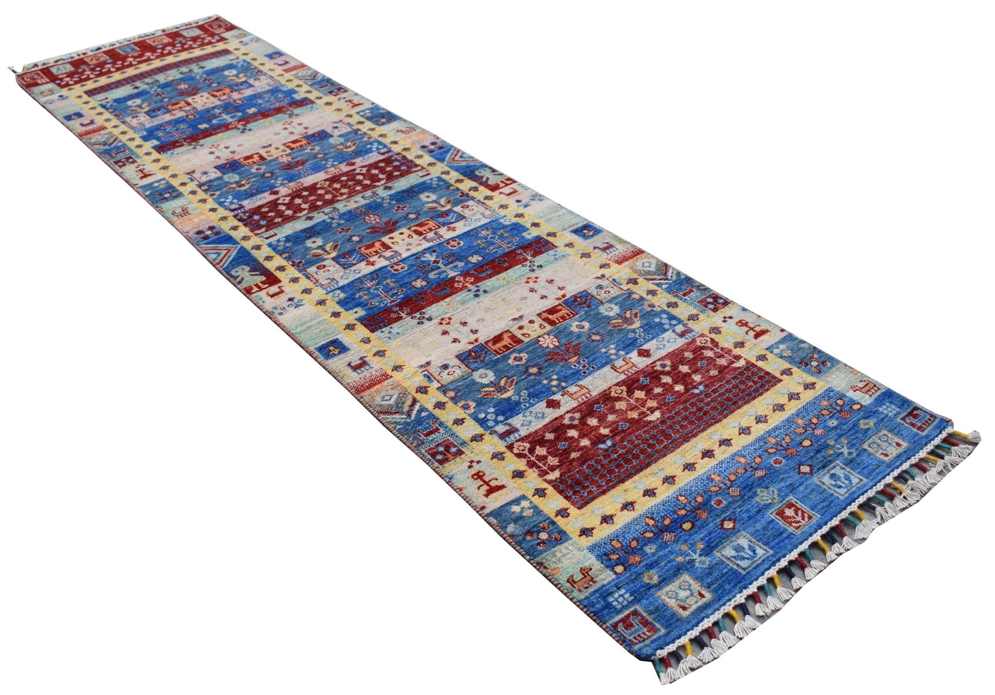 Handmade Afghan Chobi Hallway Runner | 296 x 78 cm | 9'9" x 2'7" - Najaf Rugs & Textile