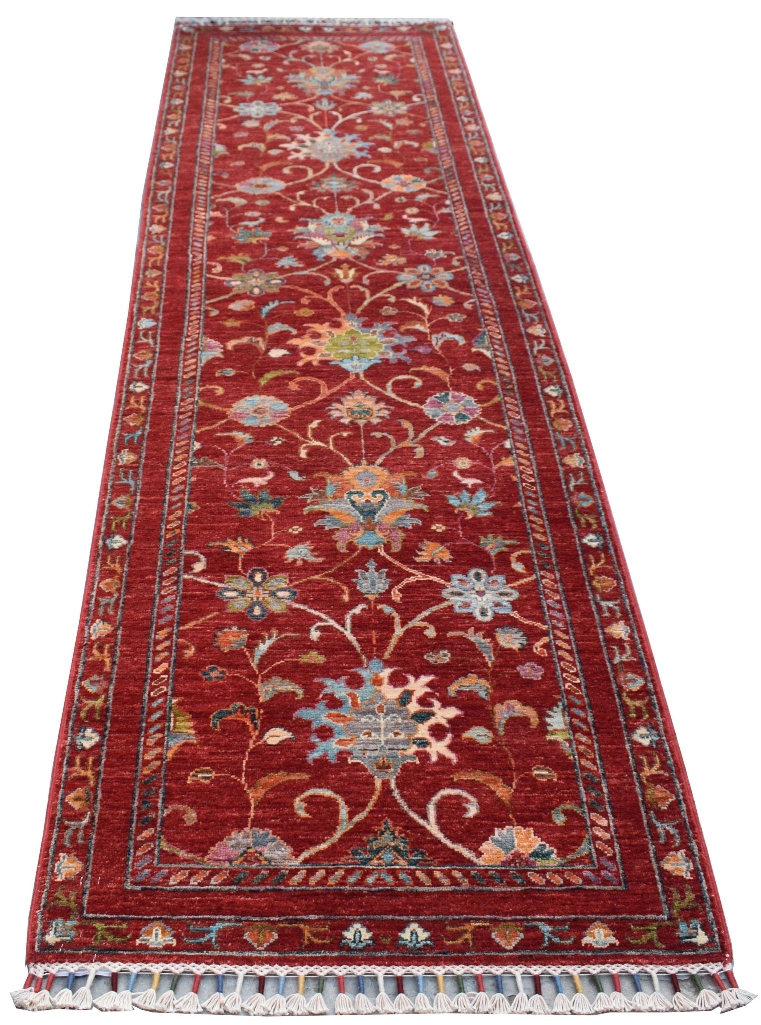 Handmade Afghan Chobi Hallway Runner | 299 x 81 cm | 9'10" x 2'8" - Najaf Rugs & Textile