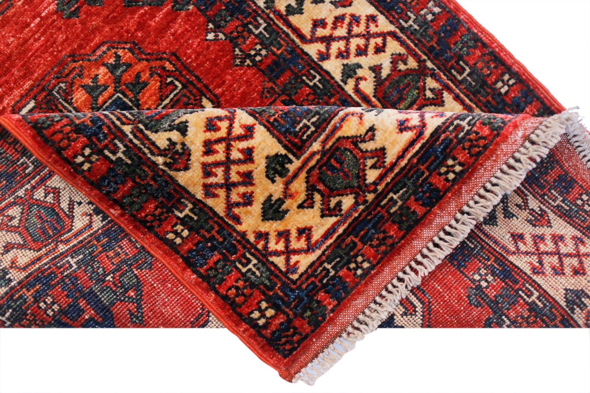 Handmade Afghan Chobi Hallway Runner | 303 x 83 cm | 9'11" x 2'9" - Najaf Rugs & Textile