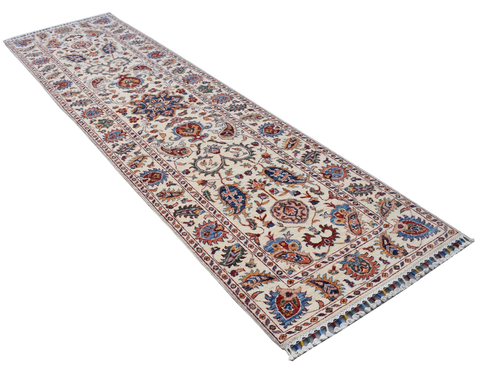 Handmade Afghan Chobi Hallway Runner | 310 x 84 cm | 10'3" x 2'9" - Najaf Rugs & Textile