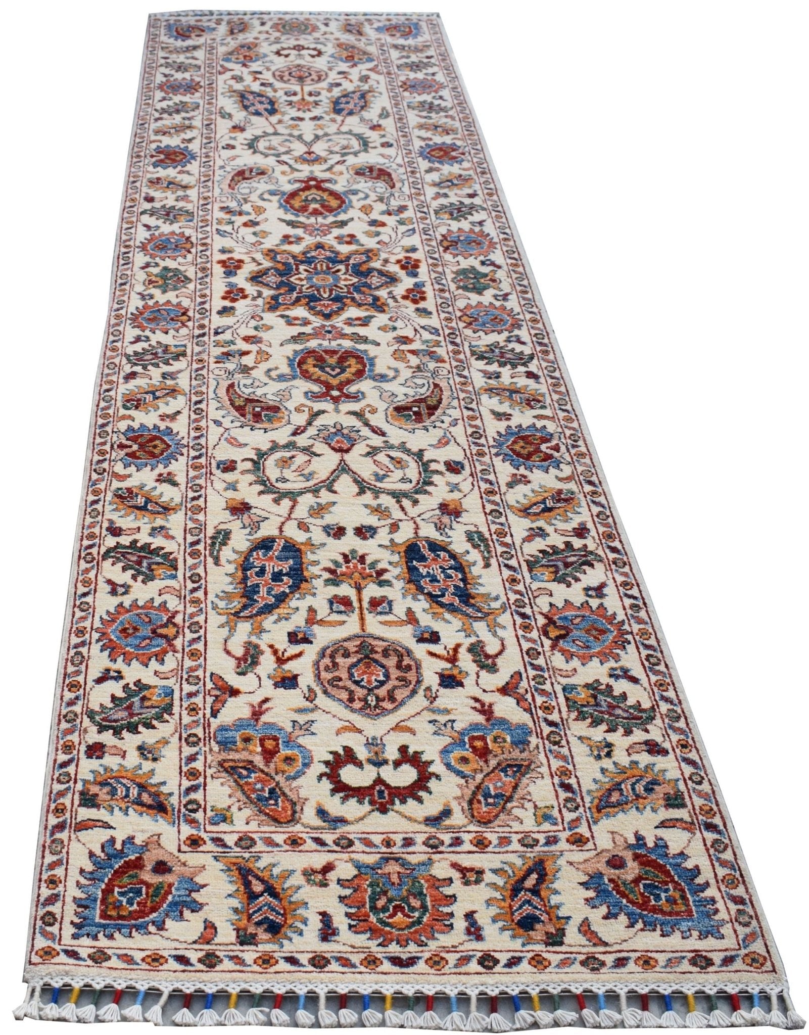 Handmade Afghan Chobi Hallway Runner | 310 x 84 cm | 10'3" x 2'9" - Najaf Rugs & Textile