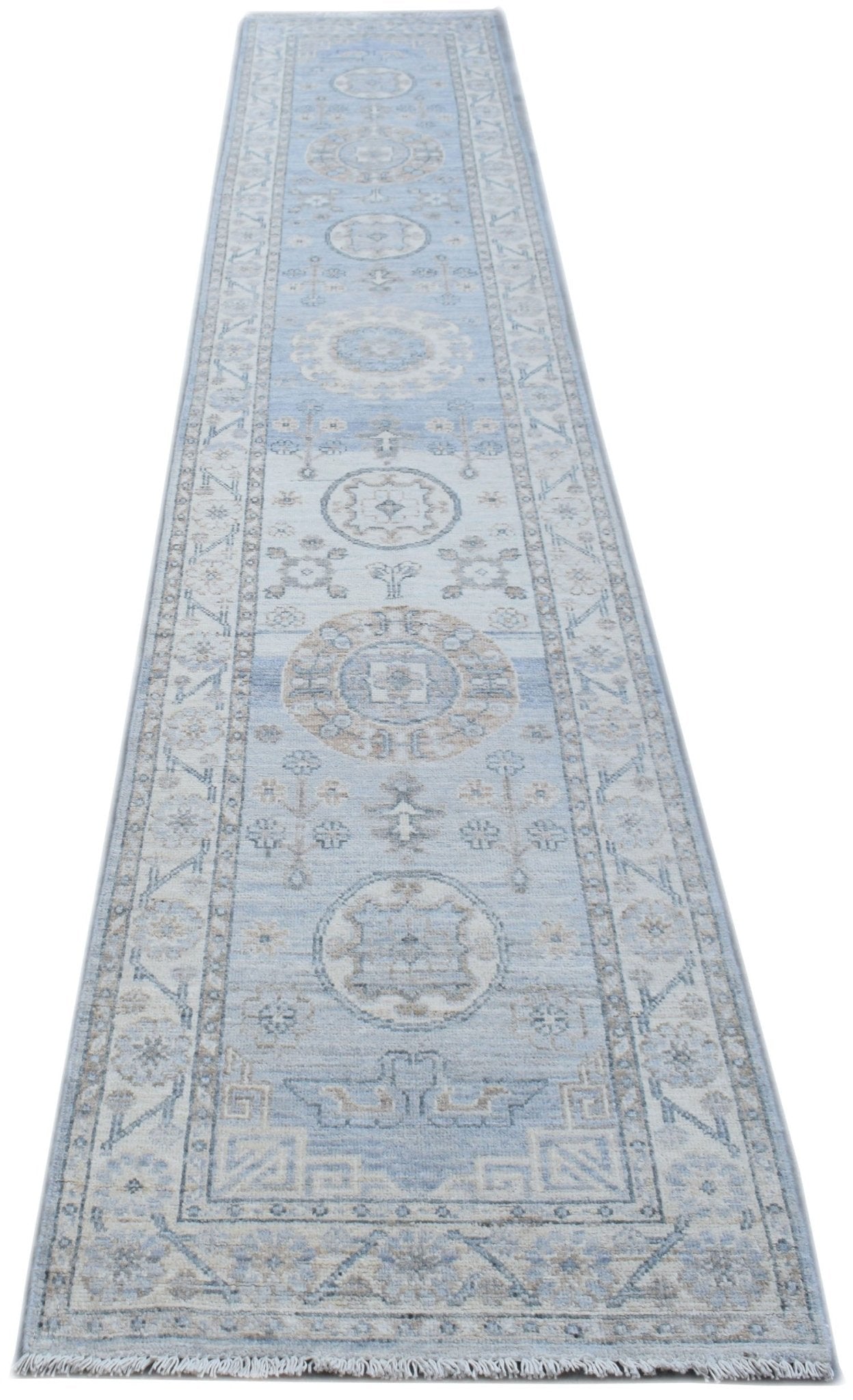 Handmade Afghan Chobi Hallway Runner | 388 x 76 cm | 12'9" x 2'6" - Najaf Rugs & Textile