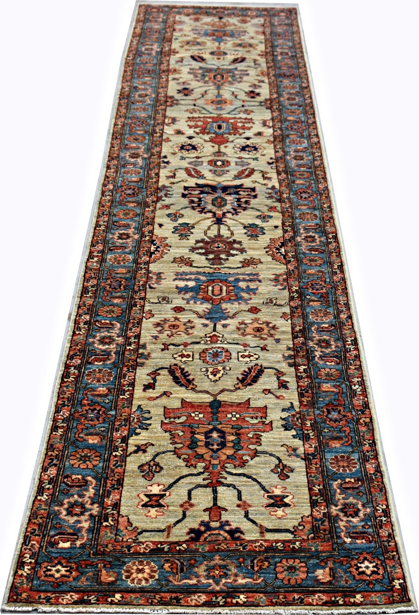 Handmade Afghan Chobi Hallway Runner | 475 x 97 cm | 15'7" x 3'2" - Najaf Rugs & Textile