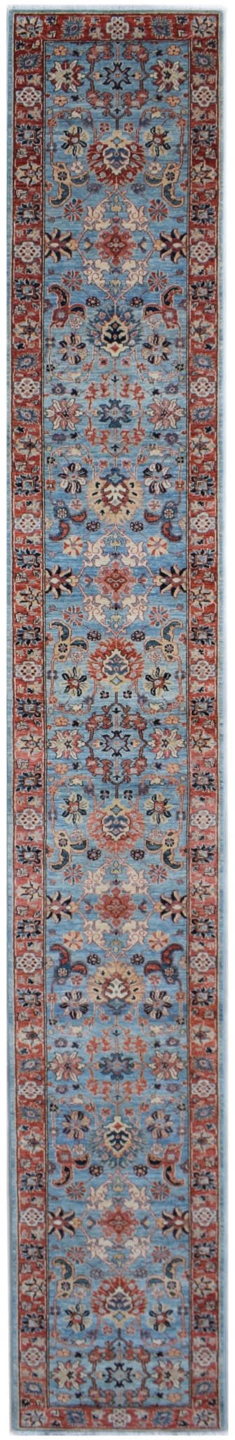 Handmade Afghan Chobi Hallway Runner | 592 x 80 cm | 19'5" x 2'8" - Najaf Rugs & Textile