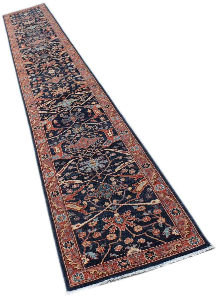 Handmade Afghan Chobi Hallway Runner | 592 x 80 cm | 19'5" x 2'8" - Najaf Rugs & Textile