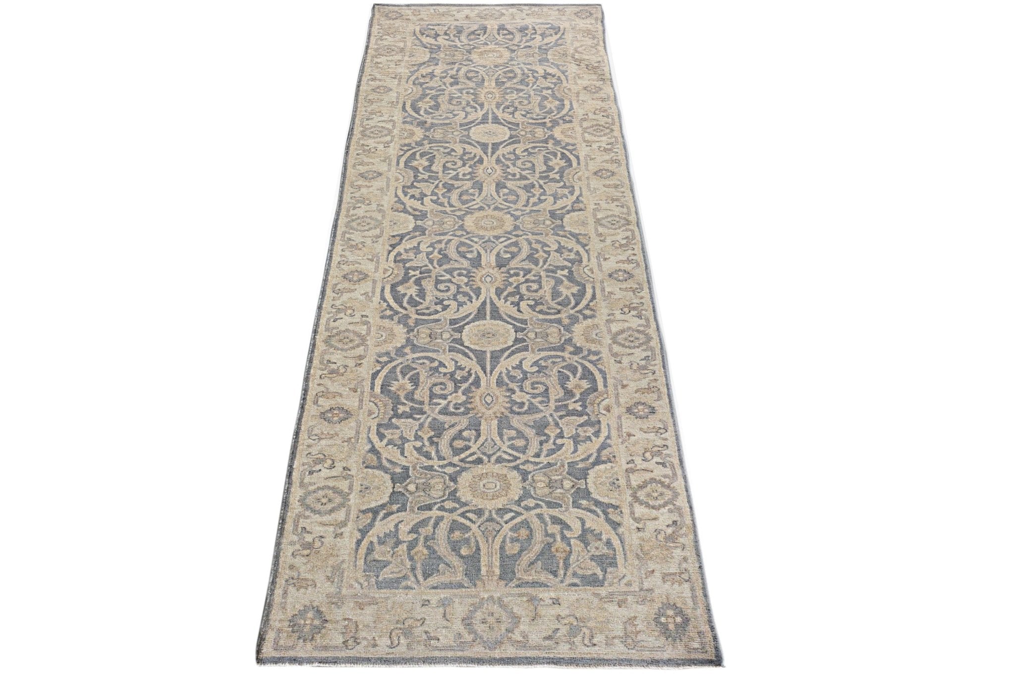 Handmade Afghan Chobi Hallway Runner | Bamyan Collection | 289 x 76 cm | 9'6" x 2'6" - Najaf Rugs & Textile