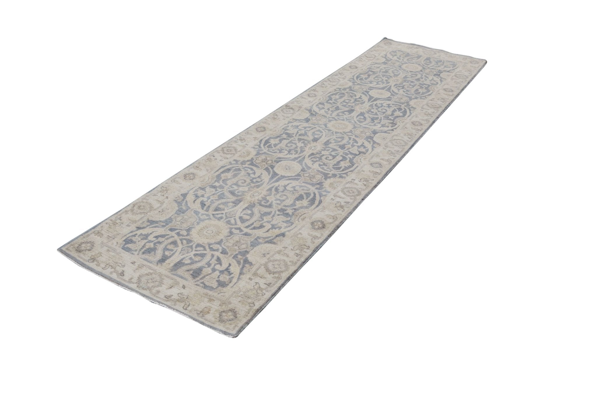 Handmade Afghan Chobi Hallway Runner | Bamyan Collection | 289 x 76 cm | 9'6" x 2'6" - Najaf Rugs & Textile