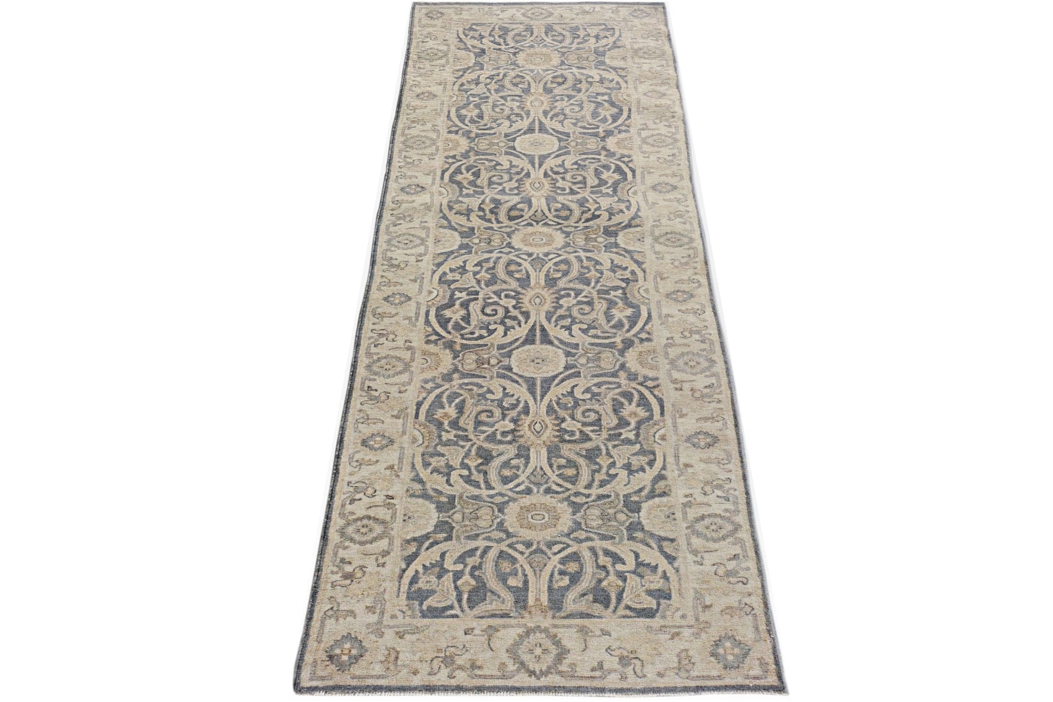 Handmade Afghan Chobi Hallway Runner | Bamyan Collection | 289 x 76 cm | 9'6" x 2'6" - Najaf Rugs & Textile