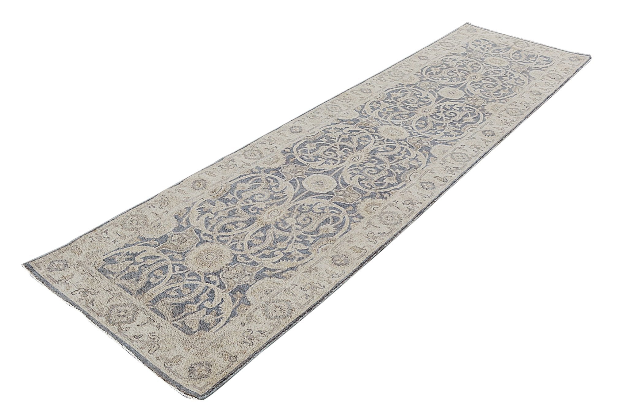 Handmade Afghan Chobi Hallway Runner | Bamyan Collection | 289 x 76 cm | 9'6" x 2'6" - Najaf Rugs & Textile