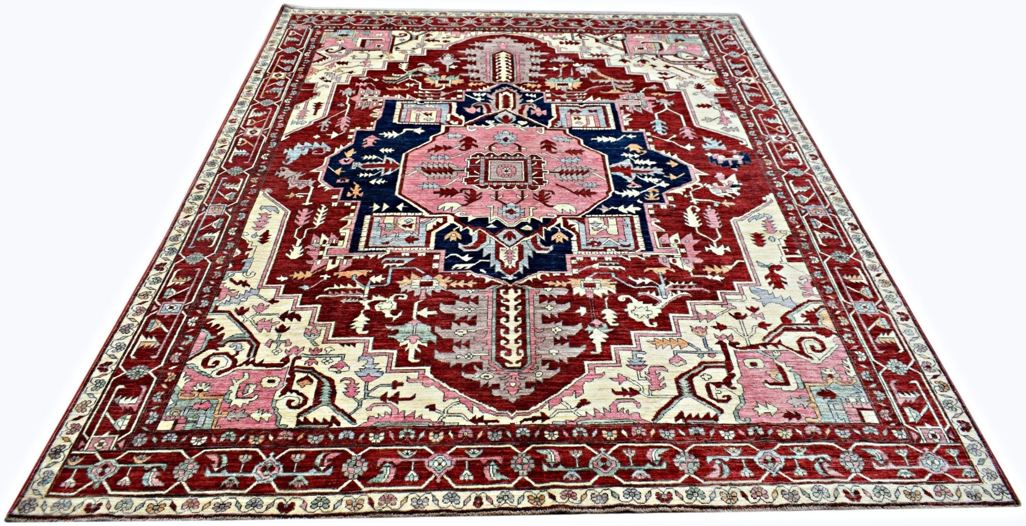 Handmade Afghan Chobi Heriz Rug | 303 x 243 cm | 9'11" x 8' - Najaf Rugs & Textile