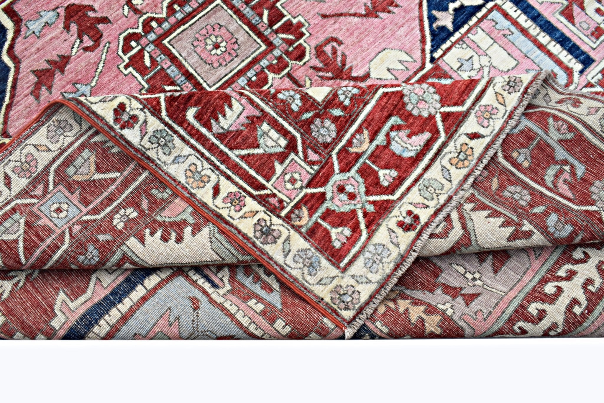 Handmade Afghan Chobi Heriz Rug | 303 x 243 cm | 9'11" x 8' - Najaf Rugs & Textile