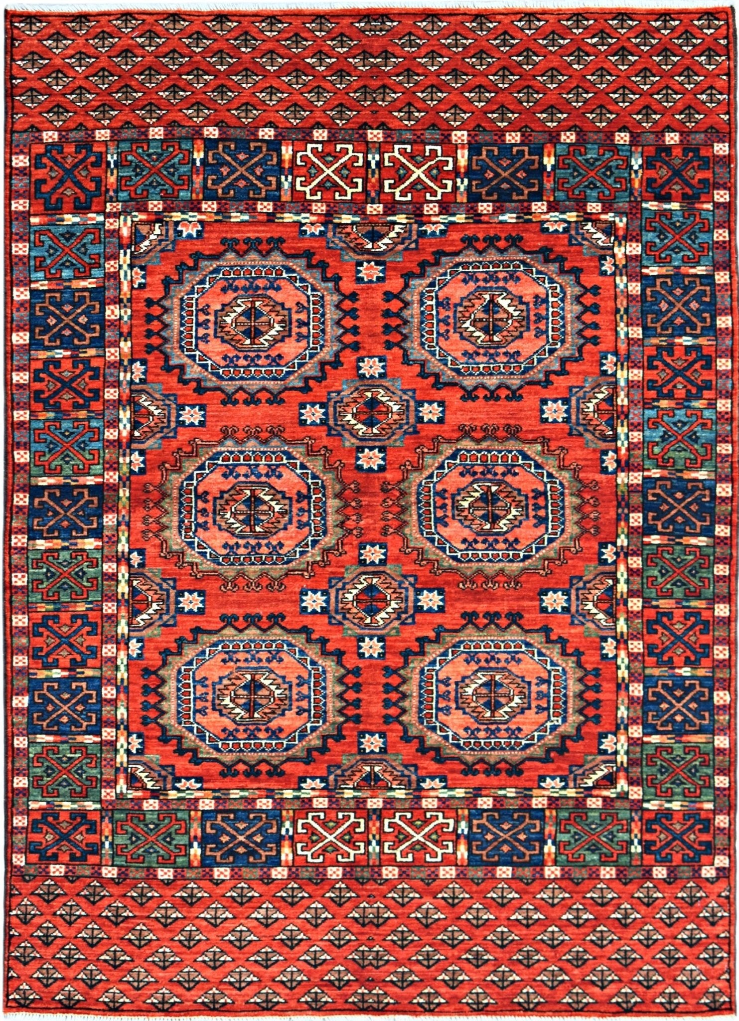 Handmade Afghan Chobi Rug | 182 x 119 cm | 6' x 3'11" - Najaf Rugs & Textile