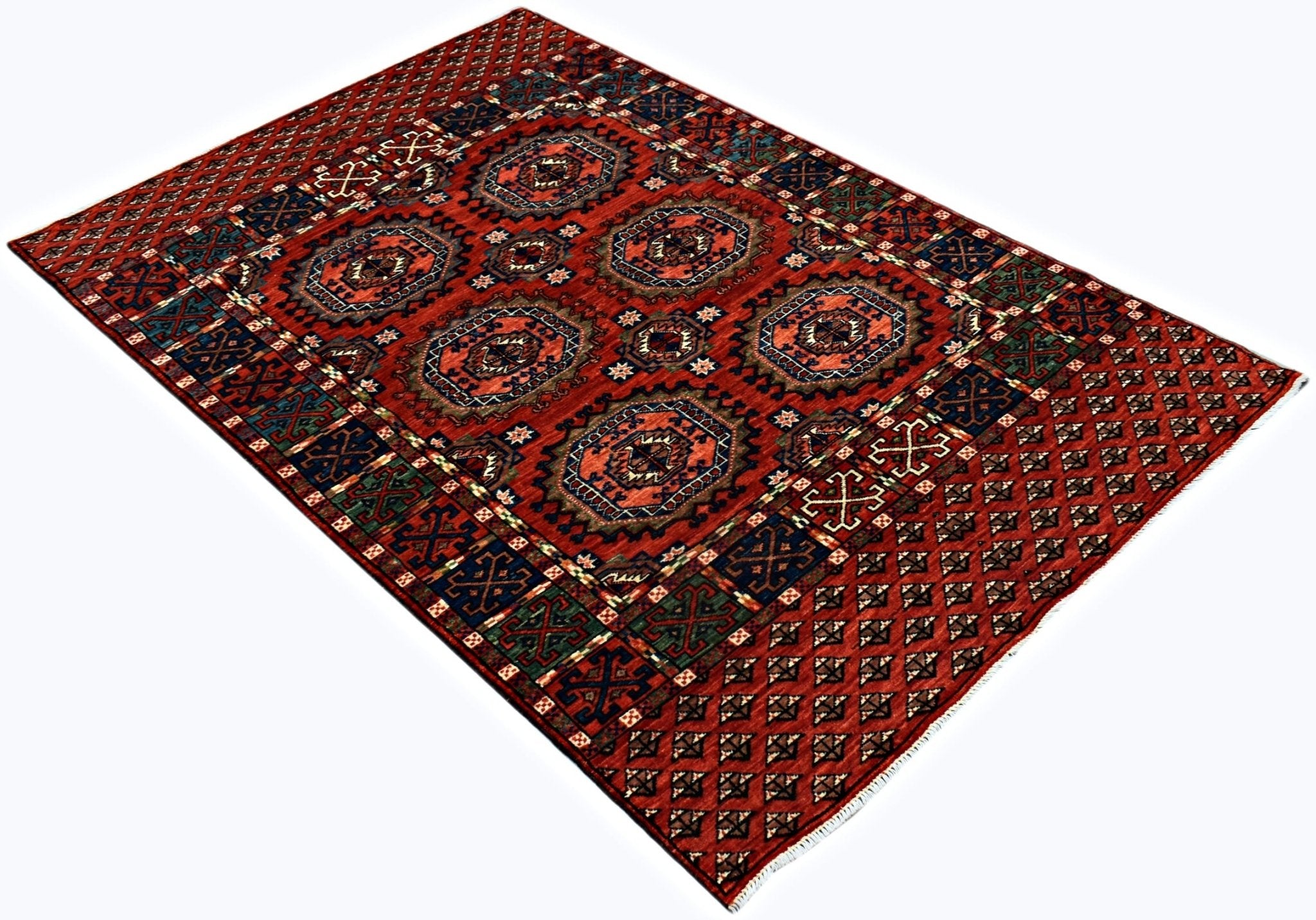 Handmade Afghan Chobi Rug | 182 x 119 cm | 6' x 3'11" - Najaf Rugs & Textile